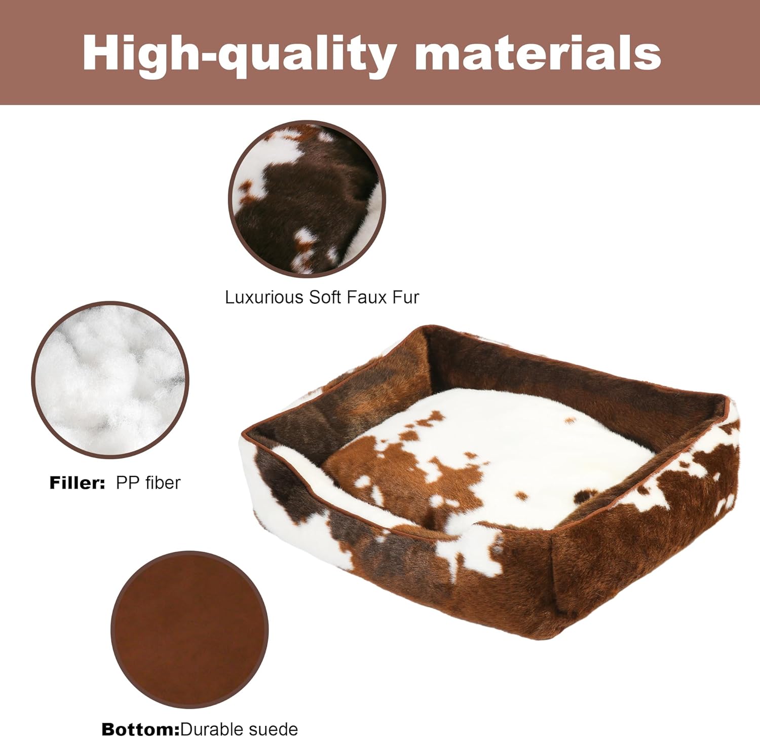 Camas para perros de piel sintética para perros grandes, cama rectangular de felpa grande para perros con funda extraíble, cama grande para perros