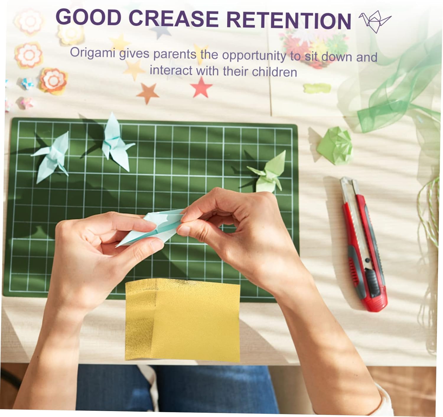 EXCEART 500 hojas de papel de cometa de origami perlado de una sola cara, adornos de álbumes de recortes, papel de regalo de Navidad, papel plegable