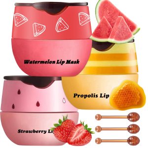 3 unidades de bálsamo labial de abeja, miel y fresa y sandía, máscara labial hidratante con propóleos durante la noche, bálsamo labial hidratante 3 unidades de bálsamo labial de abeja, miel y fresa y sandía, máscara labial hidratante con propóleos durante la noche, bálsamo labial hidratante