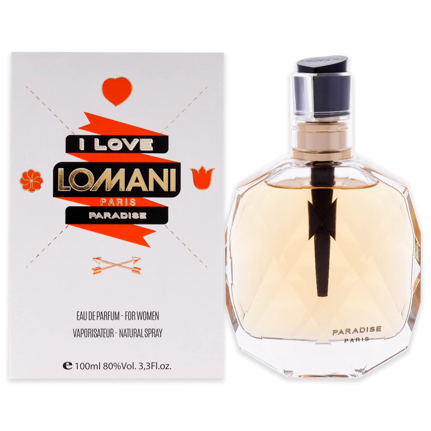 Lomani I Love Lomani Paradise – Spray EDP para mujer, 3.4 onzas