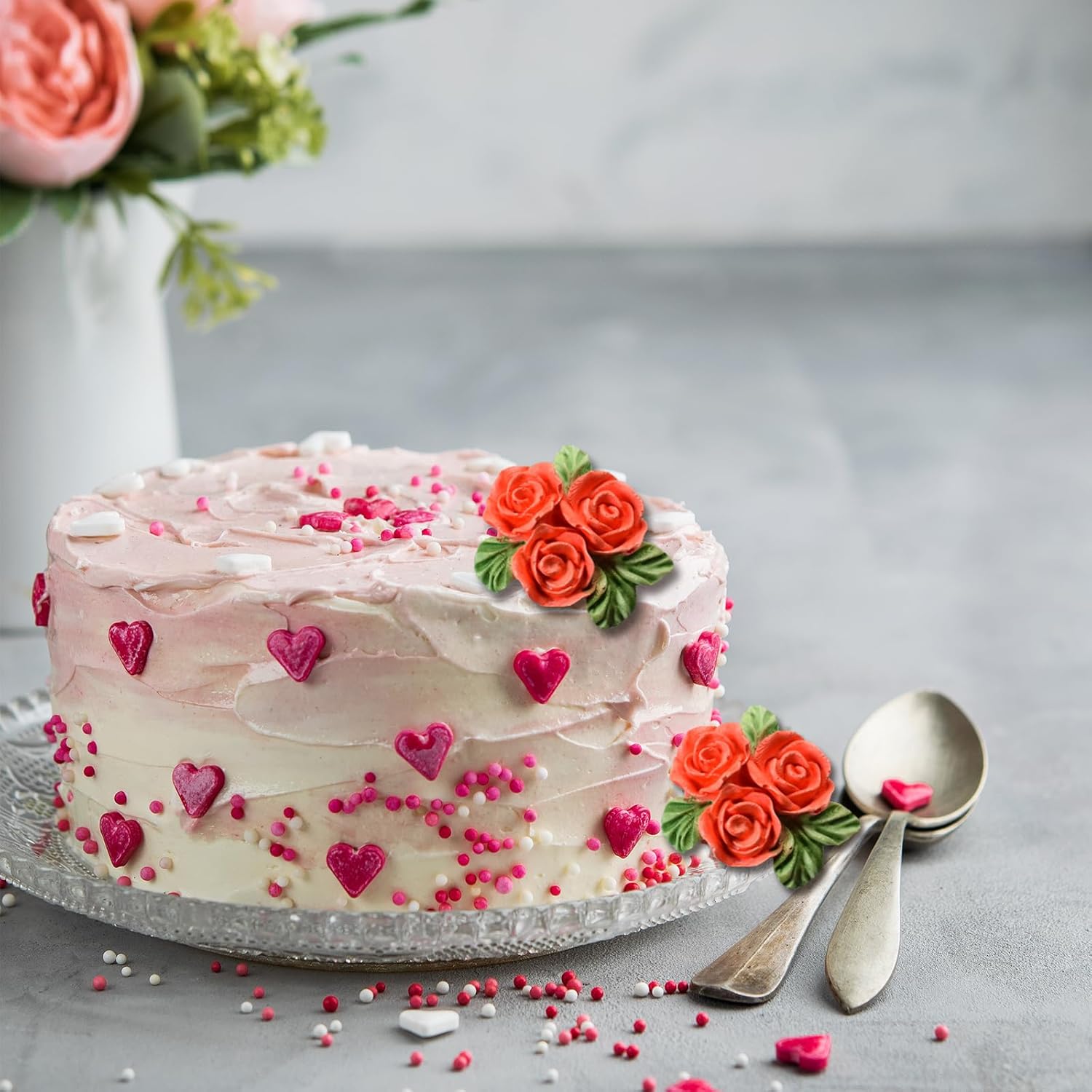 Molde de silicona de 6 cavidades para decoración de pasteles, para boda, día de San Valentín, fiesta de cumpleaños, aniversario, decoración de