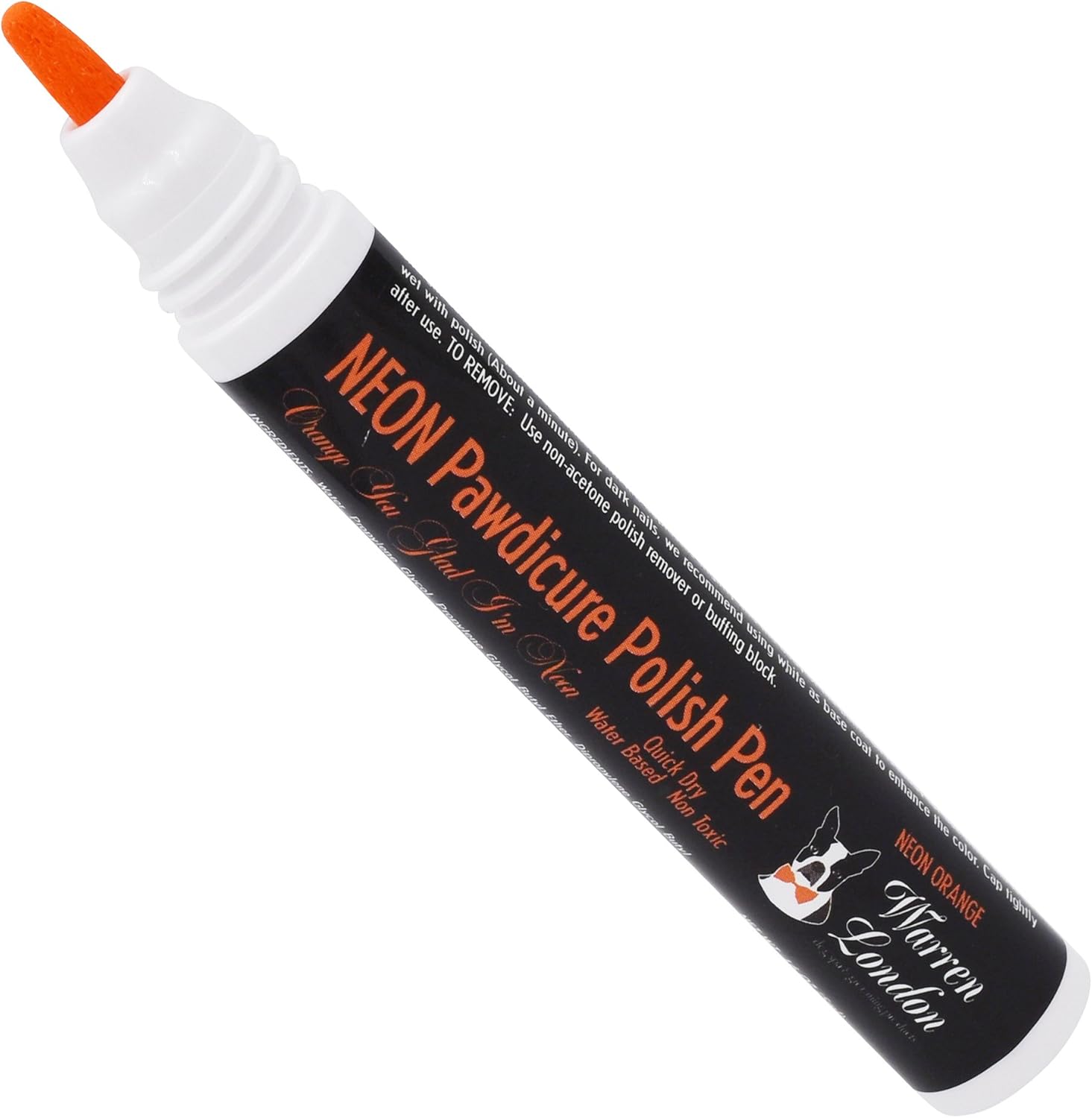 Lápiz de pedicura Warren London Pawdicure, esmalte de uñas para perro, paquete de de 1, Anaranjado Neón