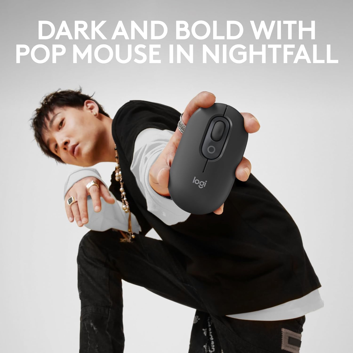 Logitech Ratón POP inalámbrico con emojis personalizables, tecnología SilentTouch, desplazamiento de precisiónvelocidad, diseño compacto, Bluetooth,