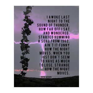 “I Awoke Last Night to the Sound of Thunder”-Night Moves Song Lyrics Wall Art Print, Modern Wall Art Decor For Home Decor, Office Decor & Studio “I Awoke Last Night to the Sound of Thunder”-Night Moves Song Lyrics Wall Art Print, Modern Wall Art Decor For Home Decor, Office Decor & Studio
