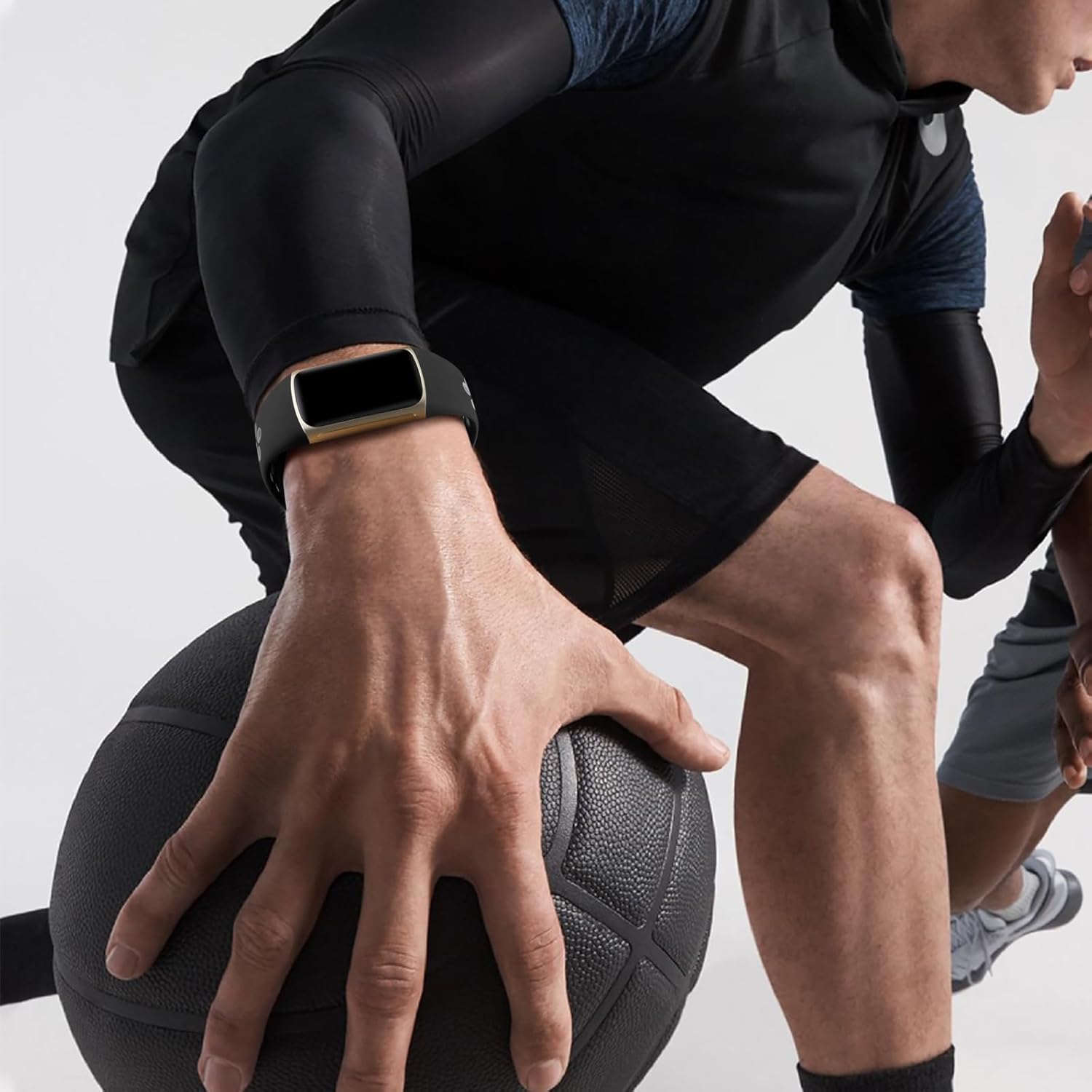 Maledan Correas de reloj deportivo de silicona de repuesto para Fitbit Charge 56, negroazulgris, grande