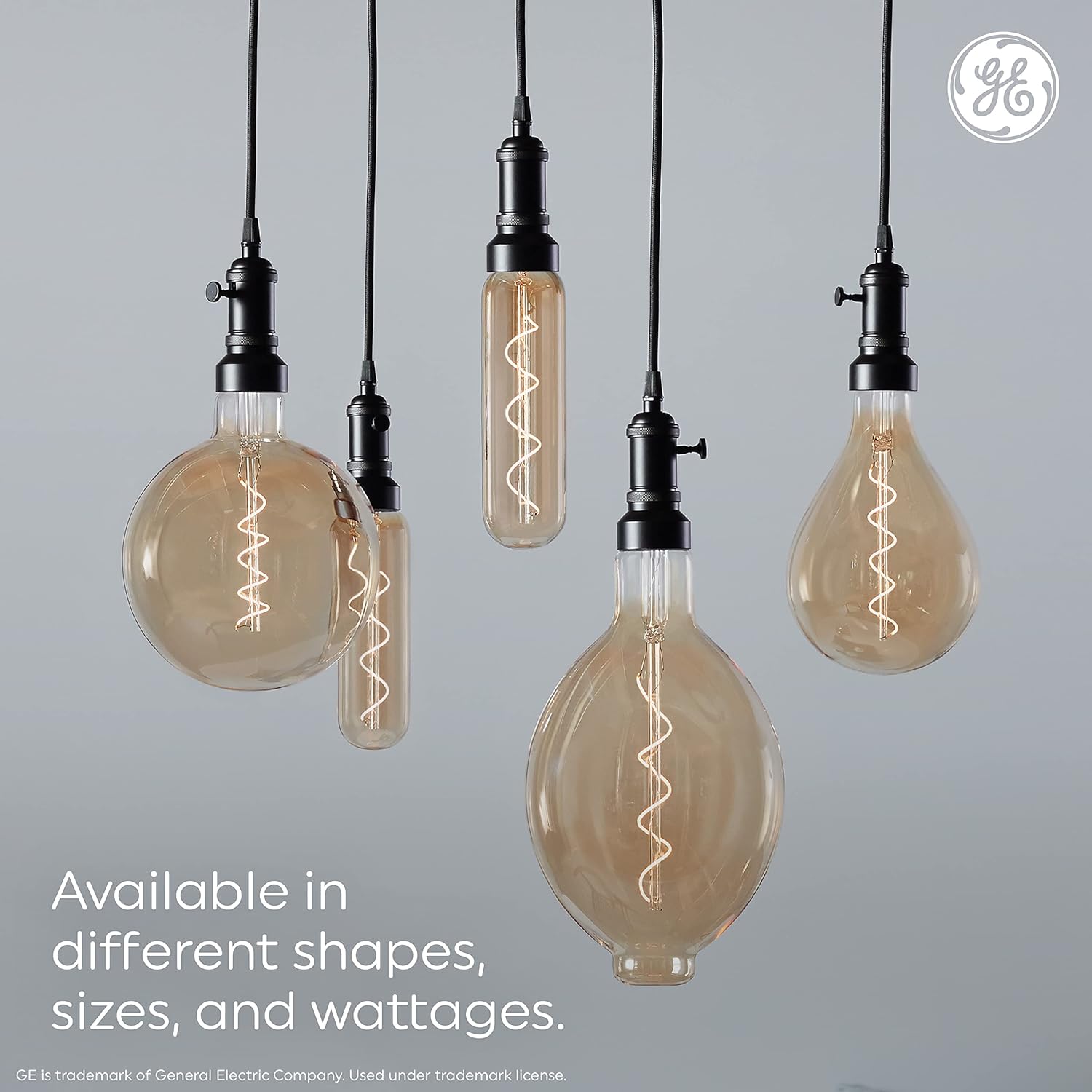 GE Bombilla LED de estilo vintage, 40 vatios, acabado ámbar, bombilla globo grande G63 (paquete de 1)