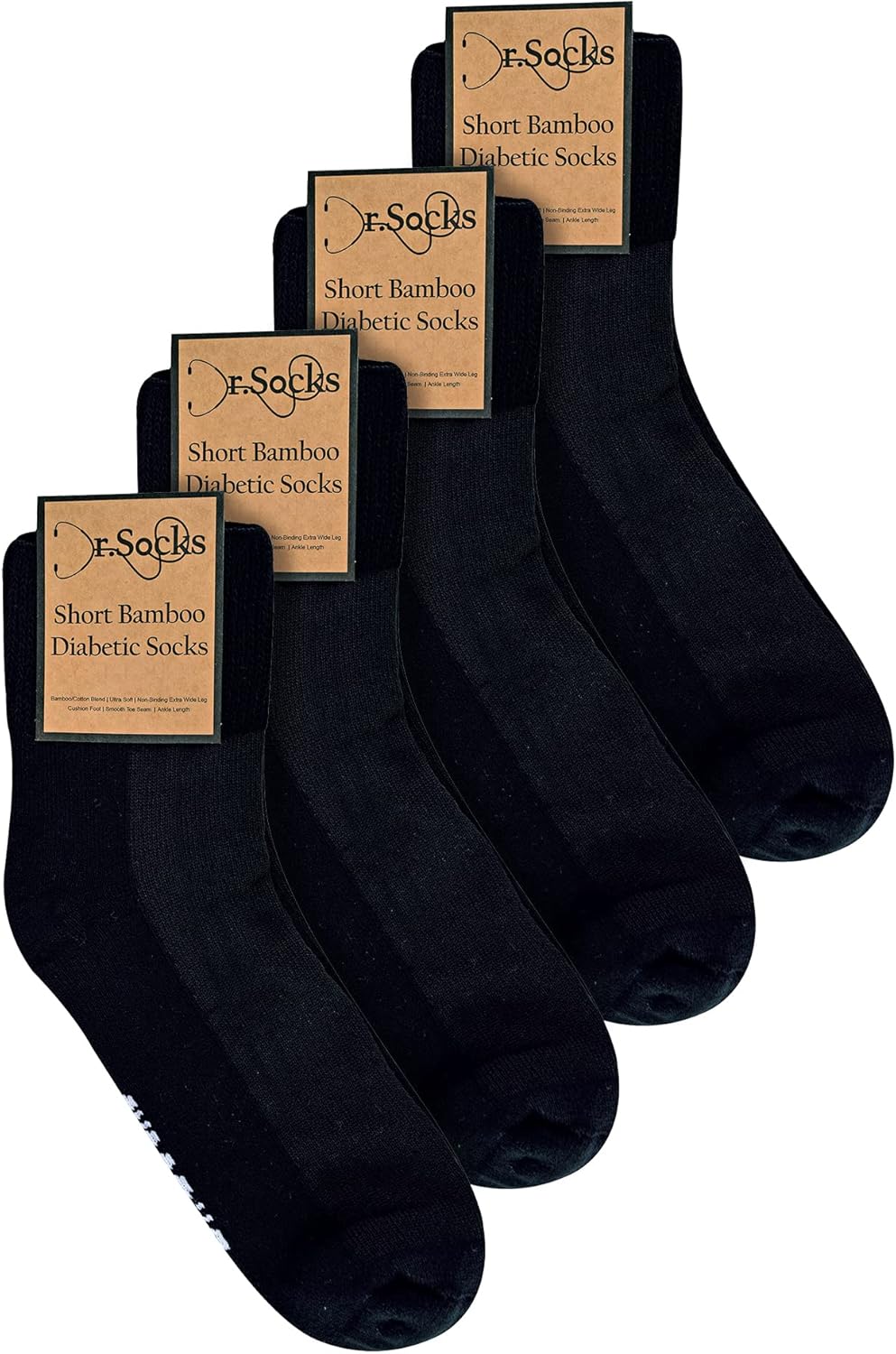 Calcetines de tobillo para diabéticos para pies hinchados, calcetines de bambú cortos extra anchos