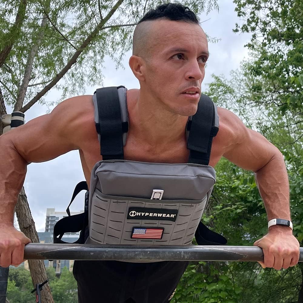 HYPERWEAR Chaleco con peso TAC HYPER fabricado en Estados Unidos, con peso incluido, placas de chaleco de peso flexible, chaleco de peso ajustable,