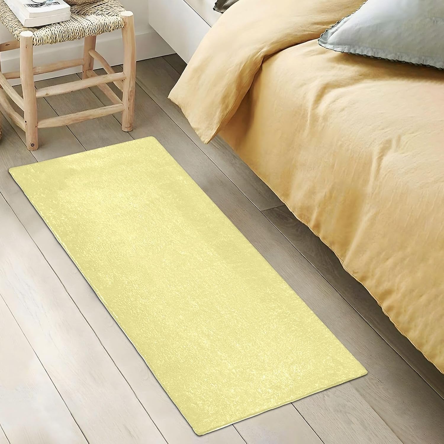 Alfombras absorbentes de color caqui claro, cómodas alfombras de baño antideslizantes, juego de alfombras de baño de felpa duraderas, 39 x 20