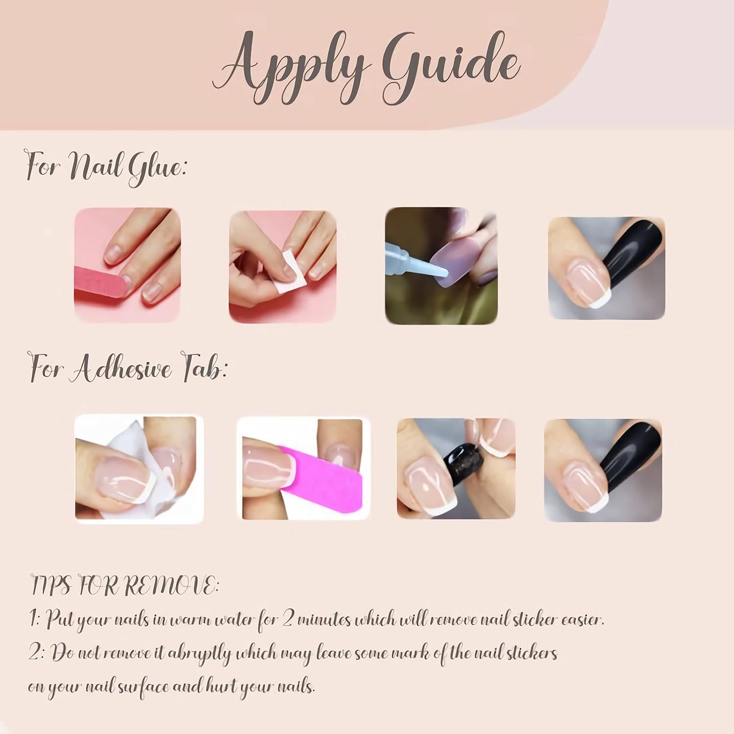 BABALAL Uñas postizas cuadradas a presión, uñas postizas largas con pegamento rosa, uñas acrílicas con flores, 24 unidades, uñas ovaladas brillantes