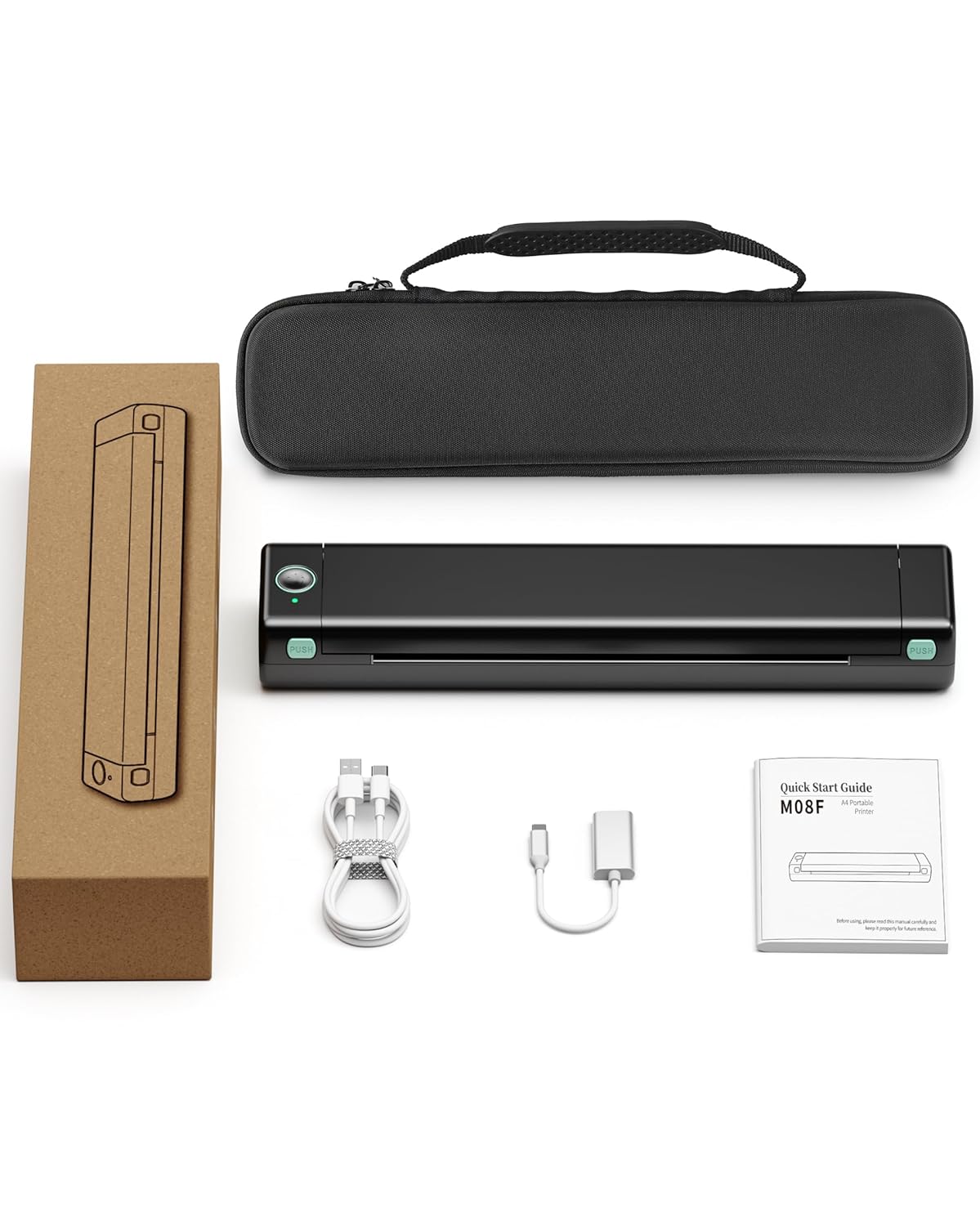 Itari Impresora portátil inalámbrica para viajes, impresora térmica sin tinta con funda, compatible con letras de EE. UU. de 8.5 x 11 pulgadas,