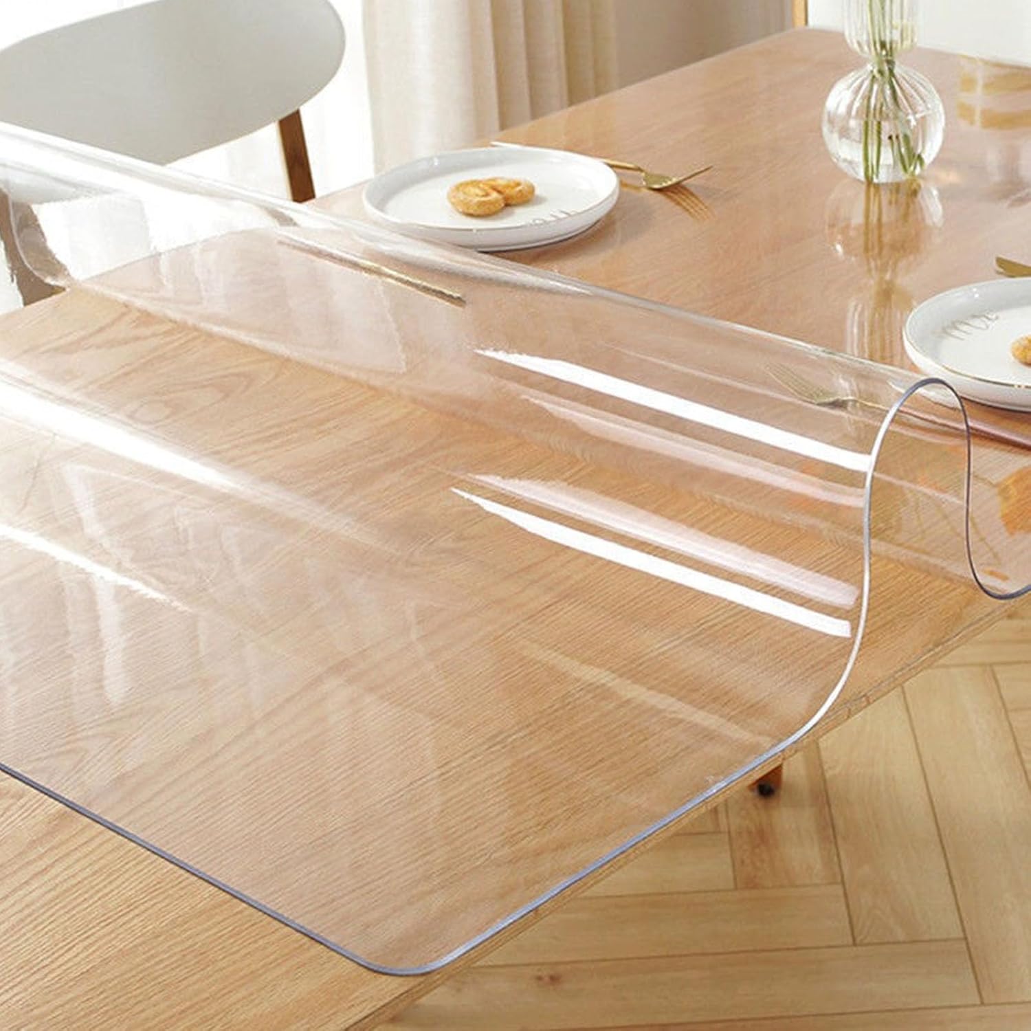 Protector de escritorio transparente, lavable para una fácil limpieza, protector de escritorio de PVC transparente para restaurantes y mesas de