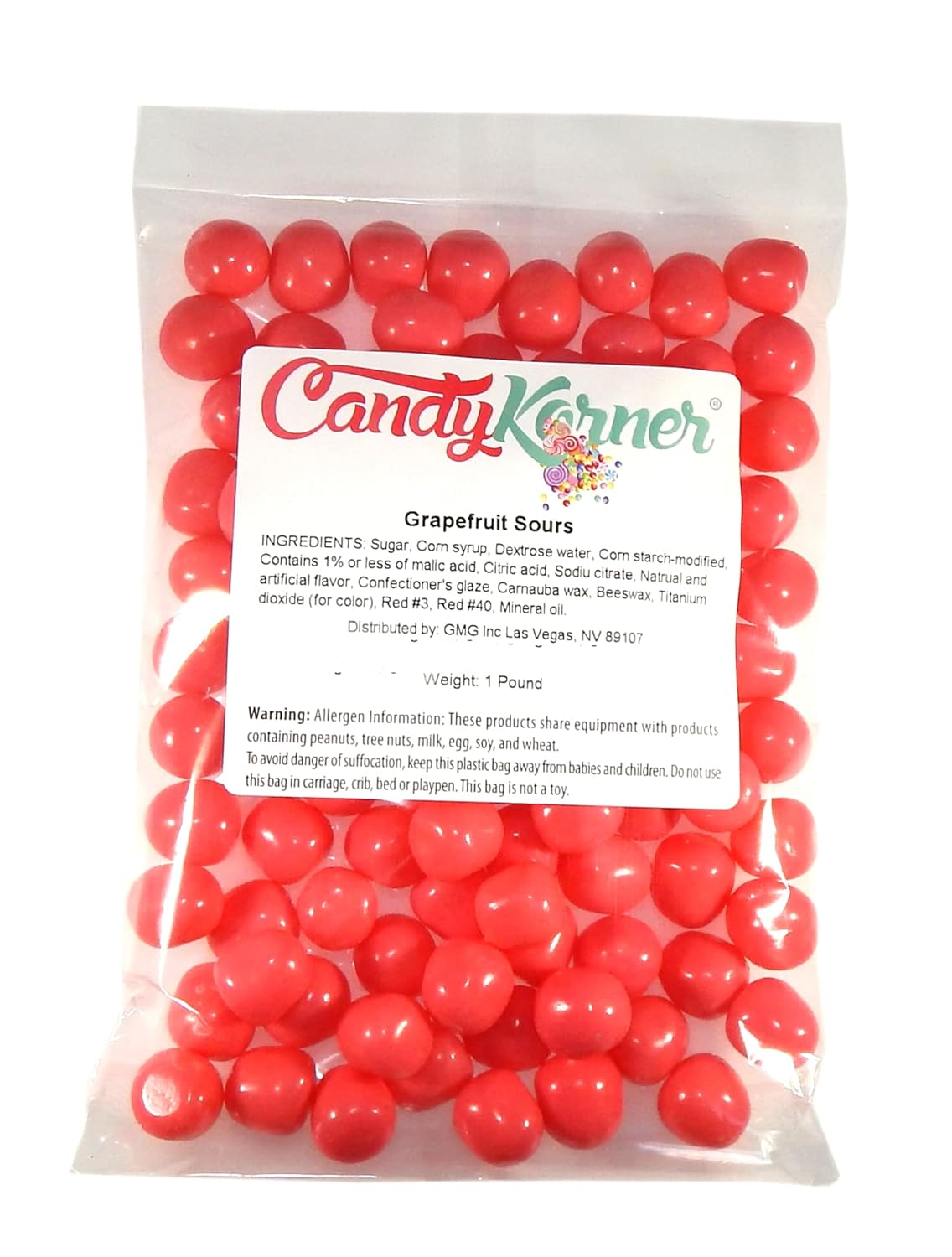 Bolas agrias de pomelo – Sweet’s Sour Balls – Fruta de uva 1 libra (16 onzas) CandyKorner