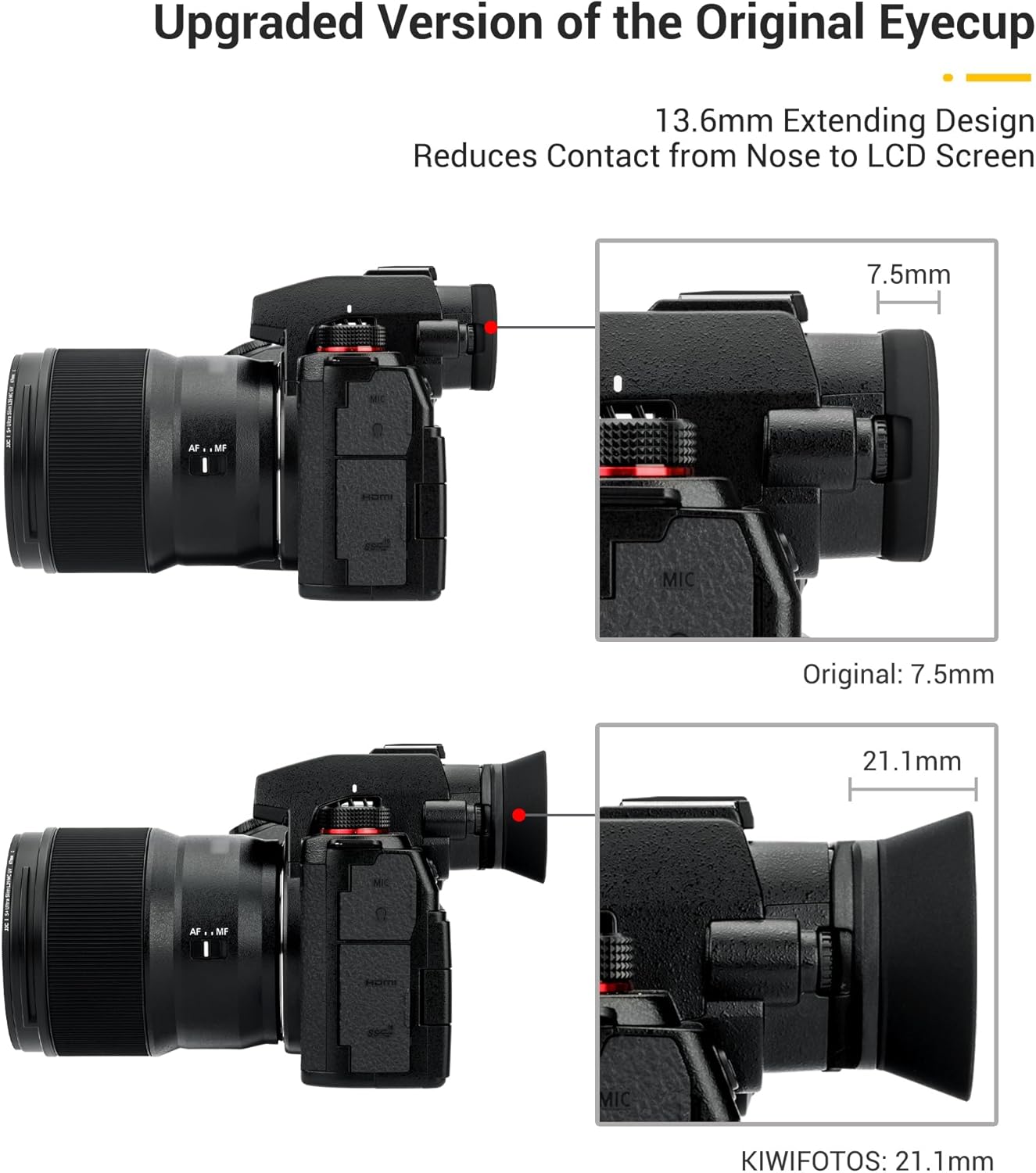 LUMIX S5II S5IIX ocular ocular de silicona suave extendida visor de copa ocular especial diseñado para Panasonic LUMIX S5II S5IIX S5IIX S5 II S5 IIX
