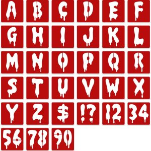 Plantilla de letras de Halloween de 6 pulgadas, plantillas de letras del alfabeto, plantillas de fuentes de goteo para pintar sobre tela de ventana Plantilla de letras de Halloween de 6 pulgadas, plantillas de letras del alfabeto, plantillas de fuentes de goteo para pintar sobre tela de ventana