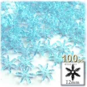 100pc facetado plástico transparente perlas Starflake 0.472 in azul claro 100pc facetado plástico transparente perlas Starflake 0.472 in azul claro