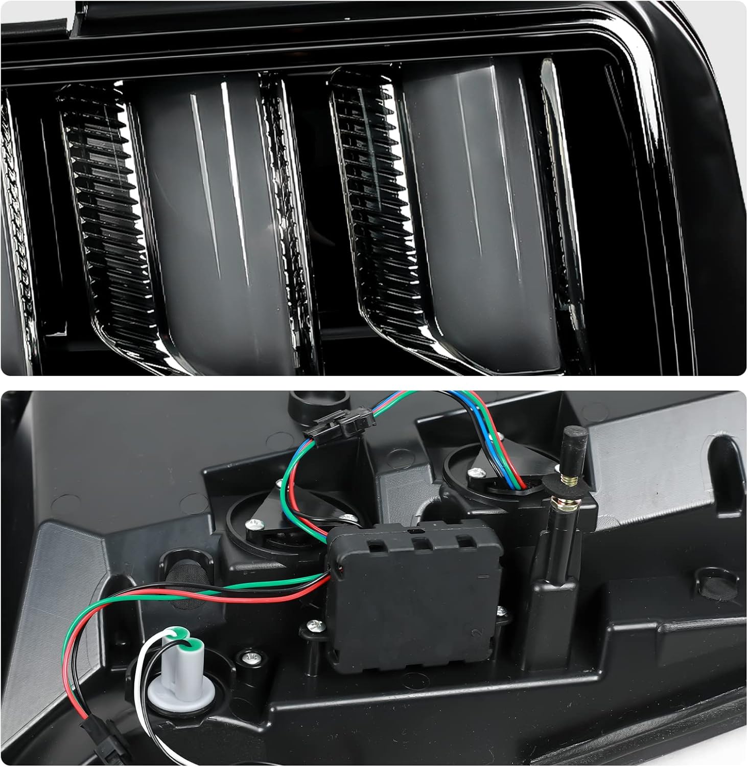 Conjunto de luz trasera ahumada compatible con Mustang 2005 2006 2007 2008 2009, lámparas LED de señal secuencial derecha e izquierda