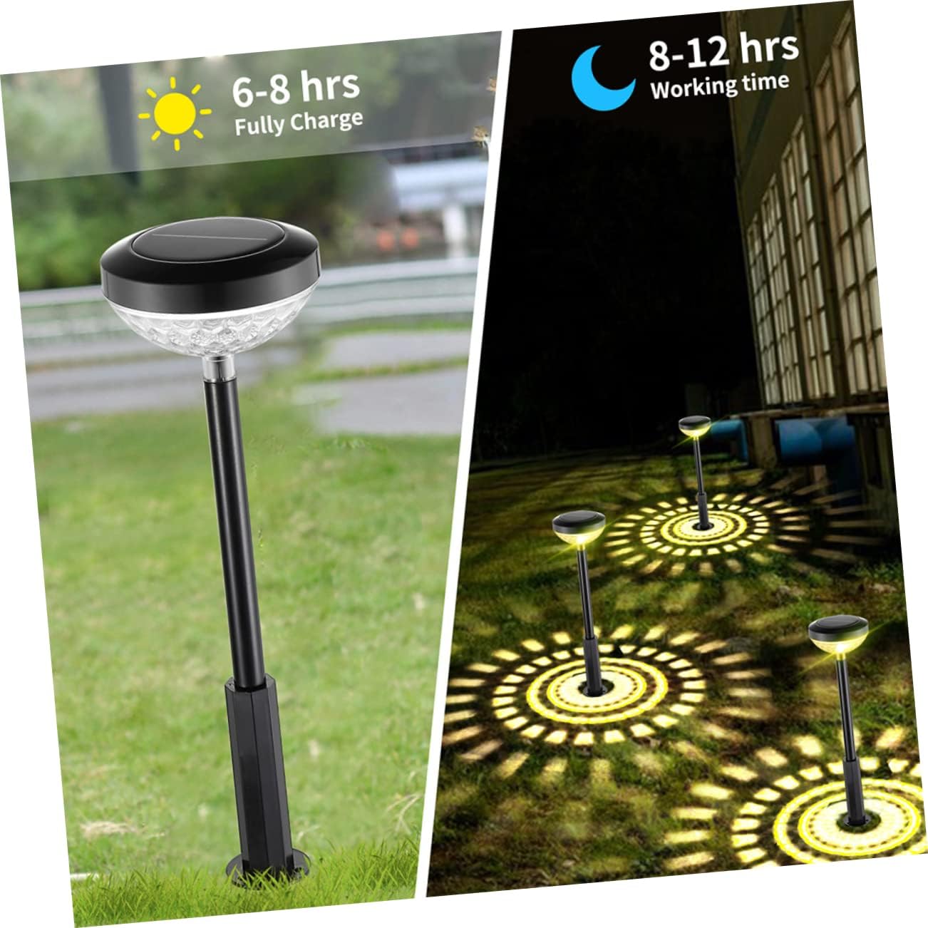 DOITOOL Lámpara de proyector solar LED de 2 piezas, luces decorativas de noche, luces solares para decoración de jardín al aire libre, proyector