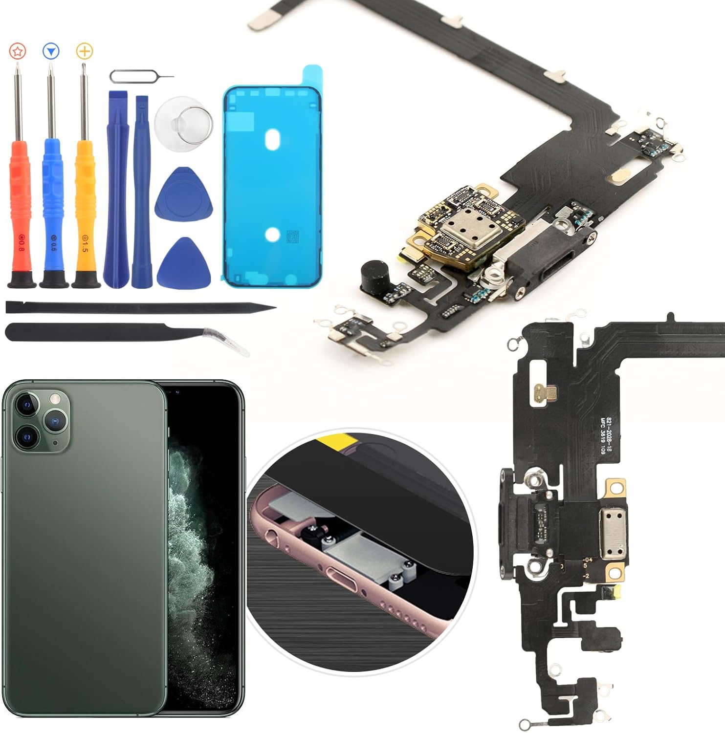 Reemplazo para iPhone 11 Pro Max Puerto de carga Dock Conector para iPhone 11 Pro Max Puerto de carga Reemplazo USB Cargador Junta Flex Cable