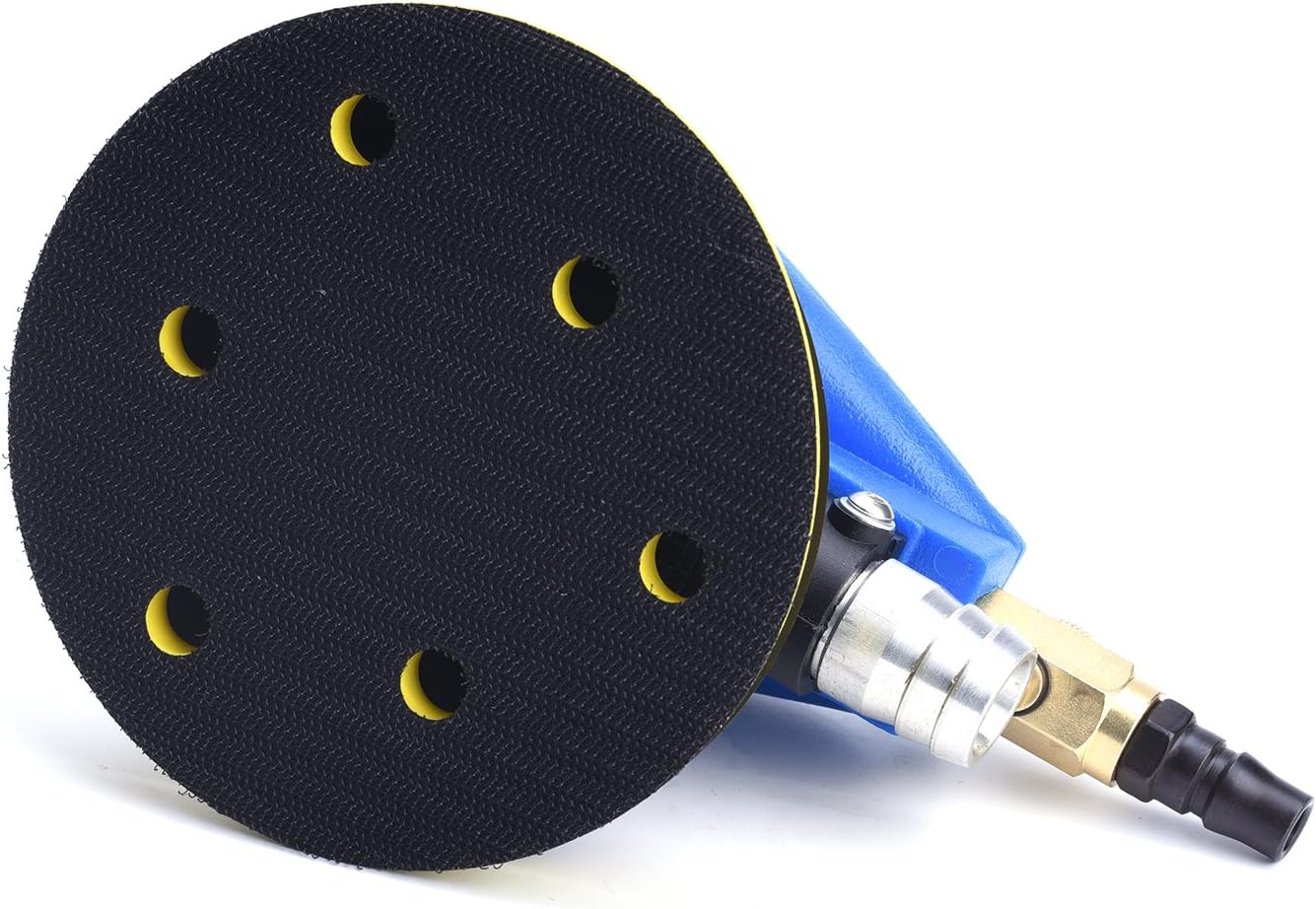 ZHONG AN Lijadora orbital profesional de 5″, lijadora de palma de doble acción para trabajo de carrocería automática, sistema de vacío de gancho y