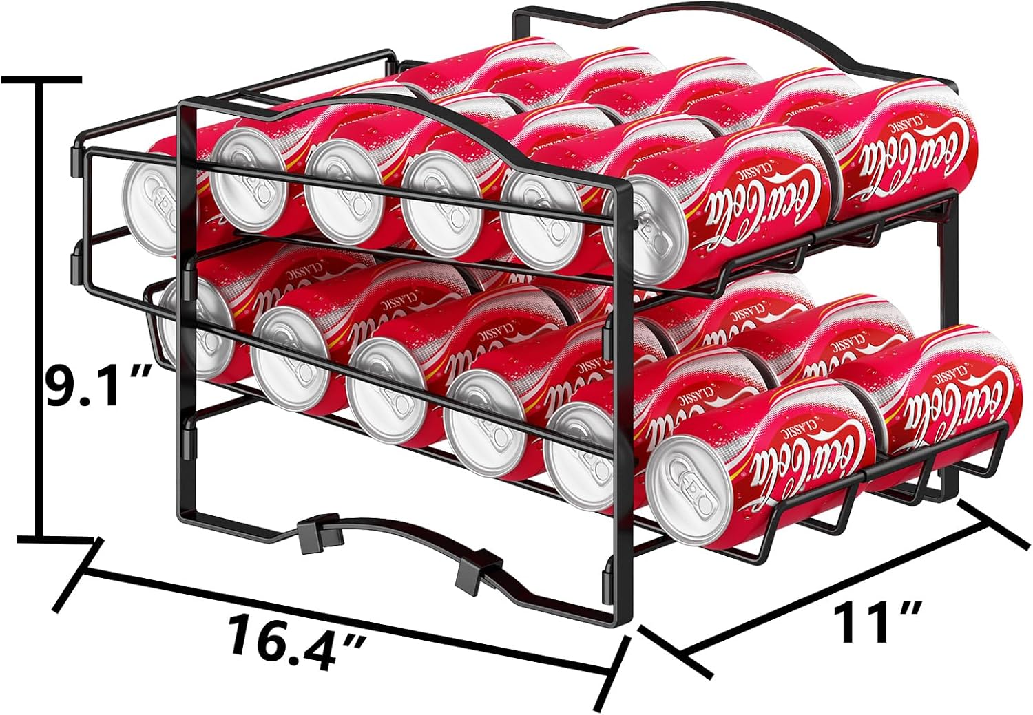 GILLAS Paquete de 1 organizador de latas de soda, estante grande para despensa, dispensador de almacenamiento de bebidas apilables para