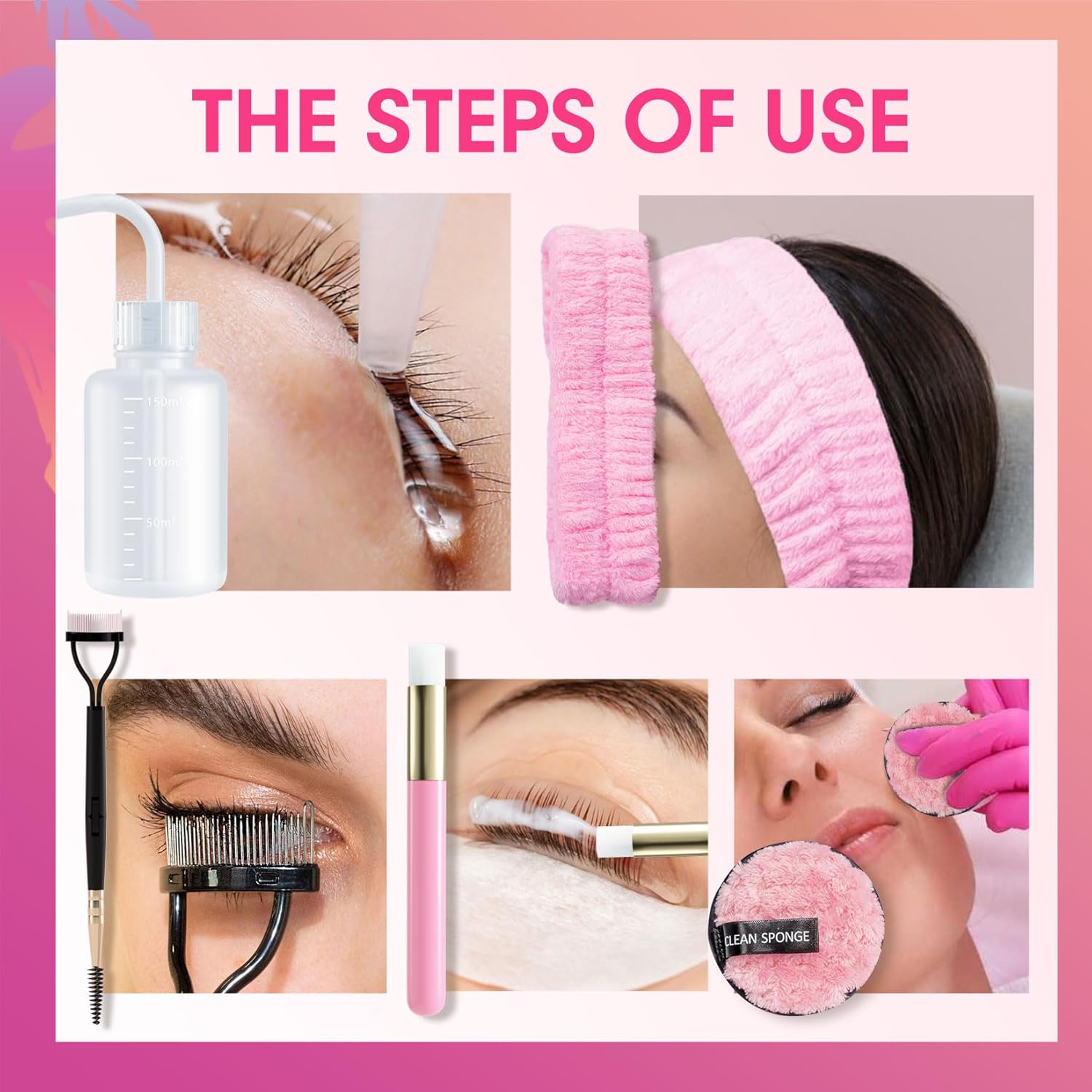 Setgnur Champú de pestañas para extensiones de pestañas, limpiador de extensiones de pestañas de 2.11 onzas con kit de limpieza de pestañas, regalos