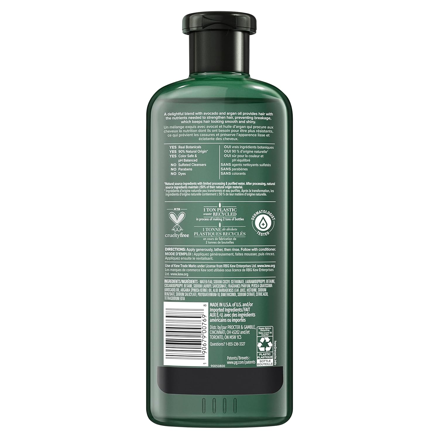 Herbal Essences Champú sin sulfato de aceite de aguacate y argán, 13.5 onzas líquidas (paquete de 2)