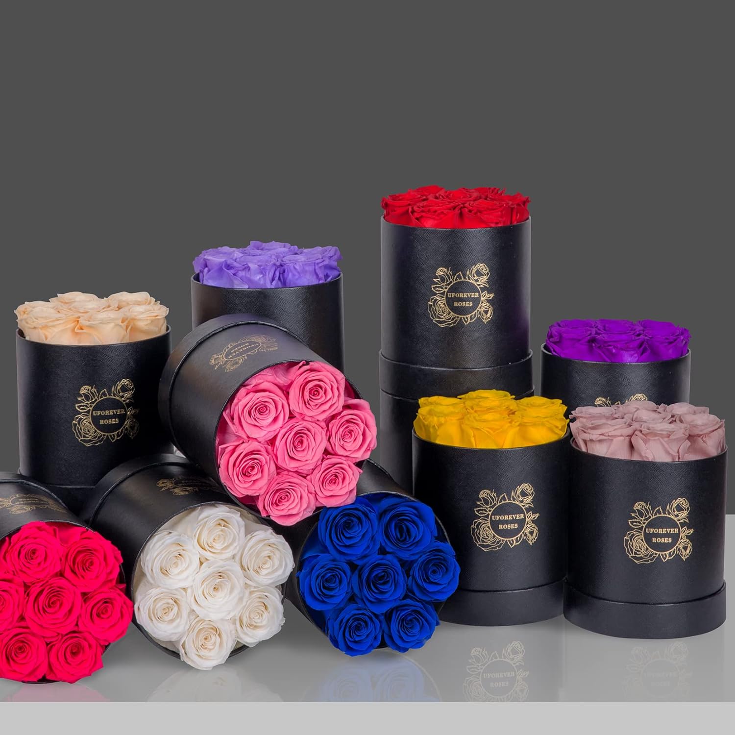 7 rosas preservadas en una caja, regalo para el Día de la Madre, Día de San Valentín, rosas reales que duran un año y más, Navidad, cumpleaños