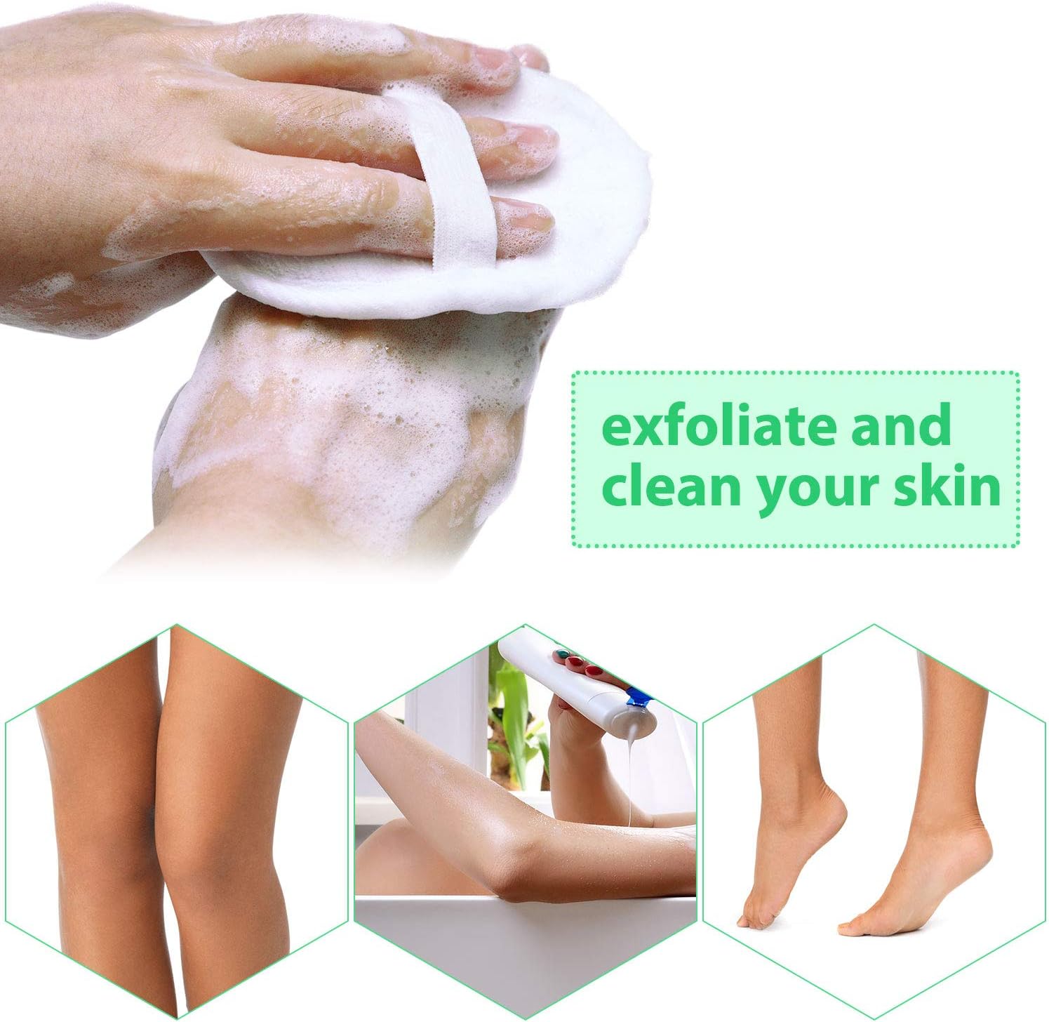 24 almohadillas de esponja exfoliante para el cuerpo, baño, ducha, esponja natural exfoliante para hombres y mujeres, baño y spa