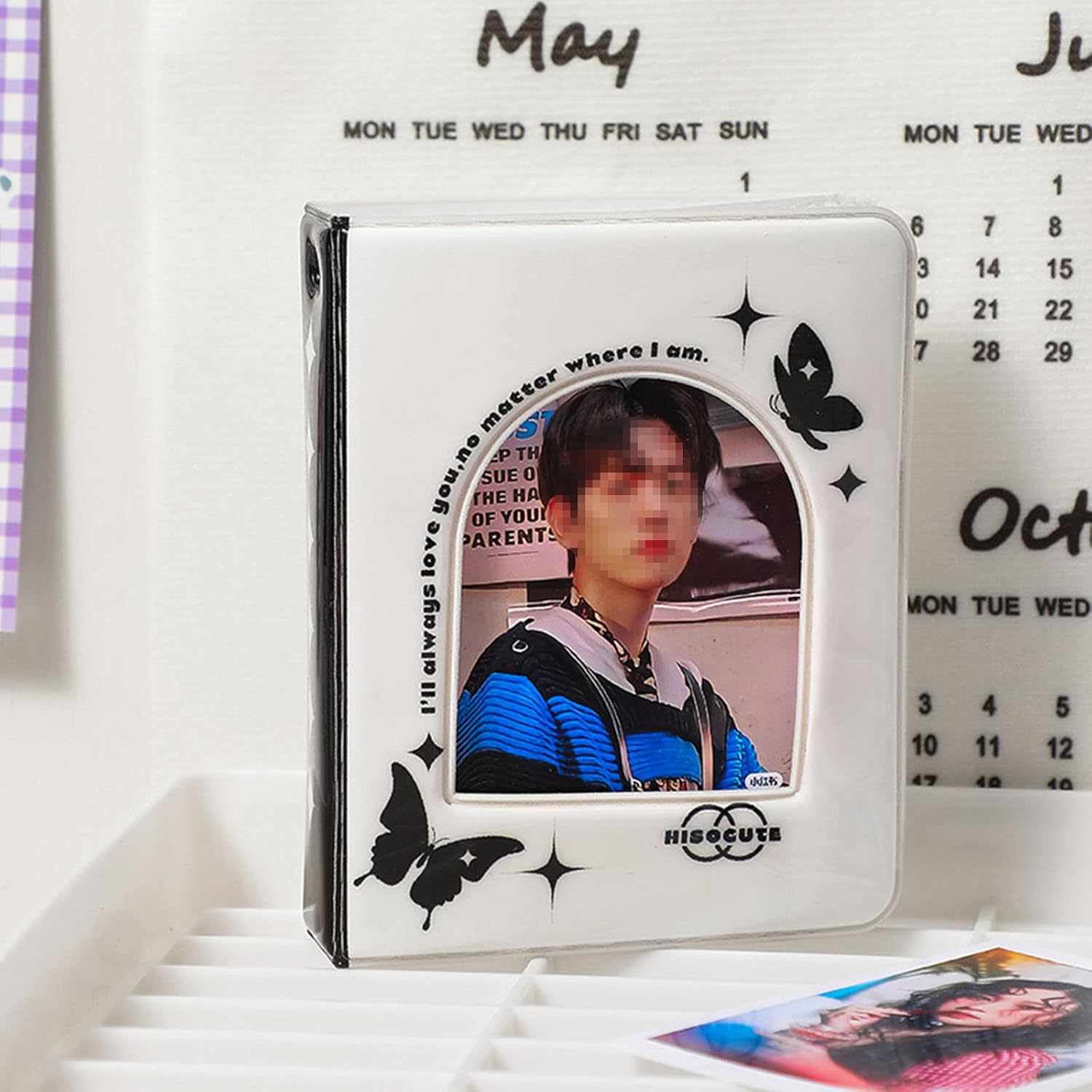 SZHTSWU Mini álbum de fotos de 40 bolsillos, soporte para tarjetas fotográficas Kpop de 3 pulgadas, carpeta pequeña para tarjetas fotográficas,