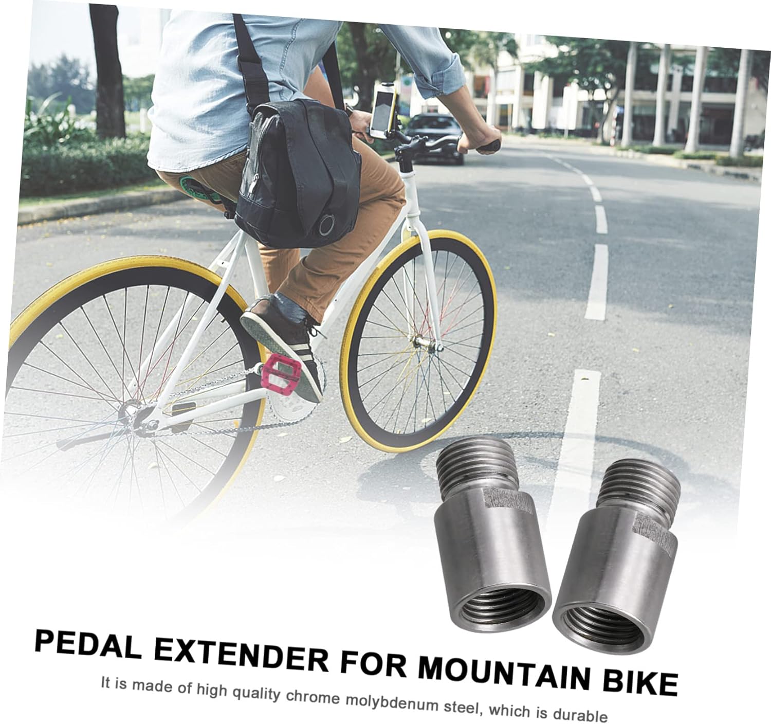 VANZACK 1 par de accesorios extensores de pedal para bicicletas, pedales de bicicleta, pedales MTB, extensor de eje de pedal, extensor de pedal