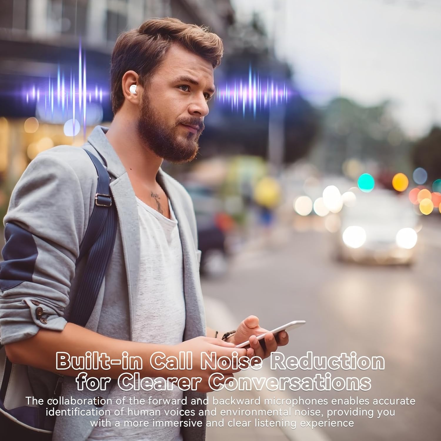 Auriculares invisibles inalámbricos Bluetooth pequeños auriculares ocultos de perfil bajo para el trabajo, discretos, cómodos y ajustados,
