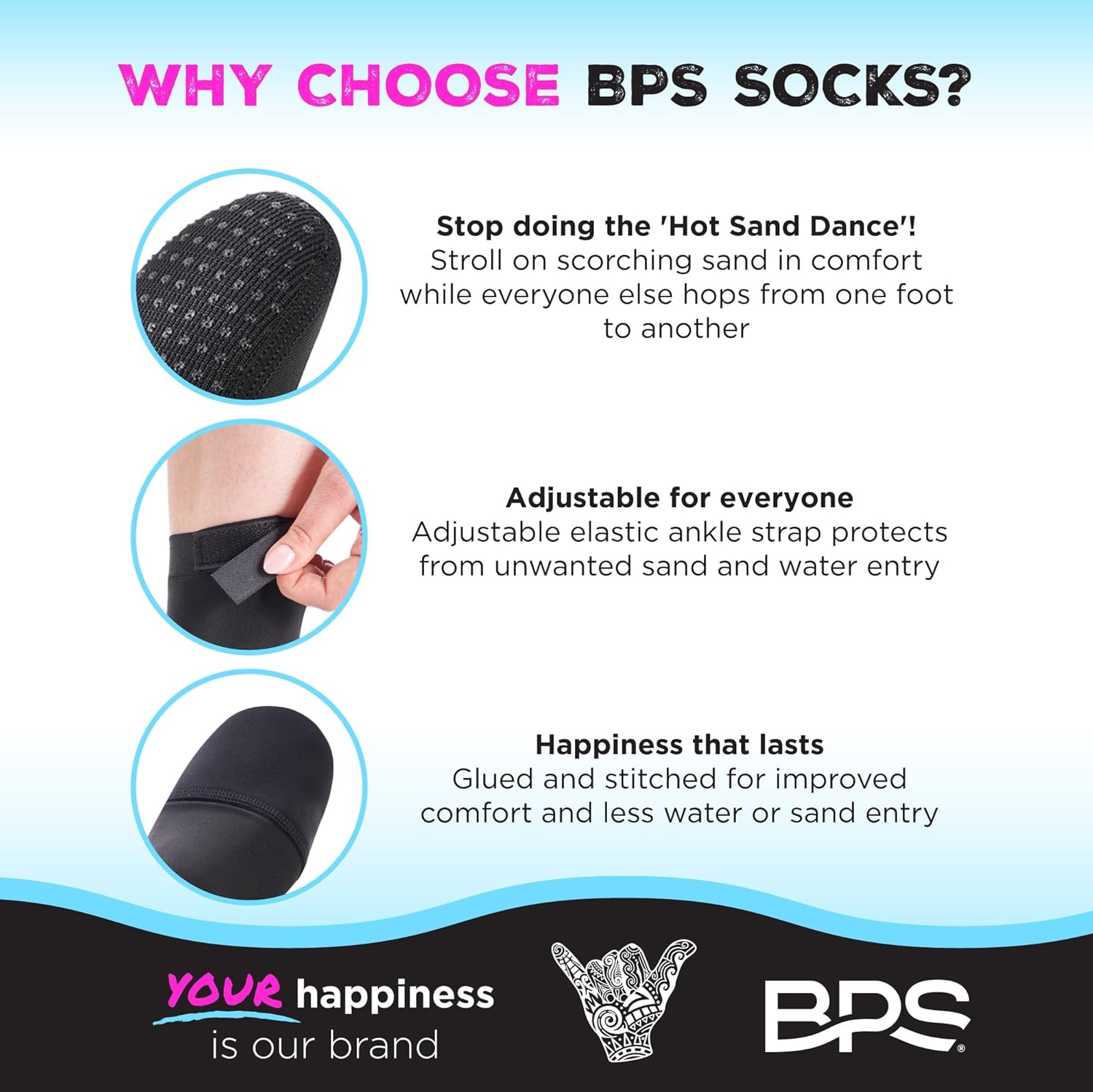 BPS Calcetines de agua suaves y ultra elásticos de Nueva Zelanda ‘Second Skin’, unisex, para voleibol de playa, aletas de natación, actividades