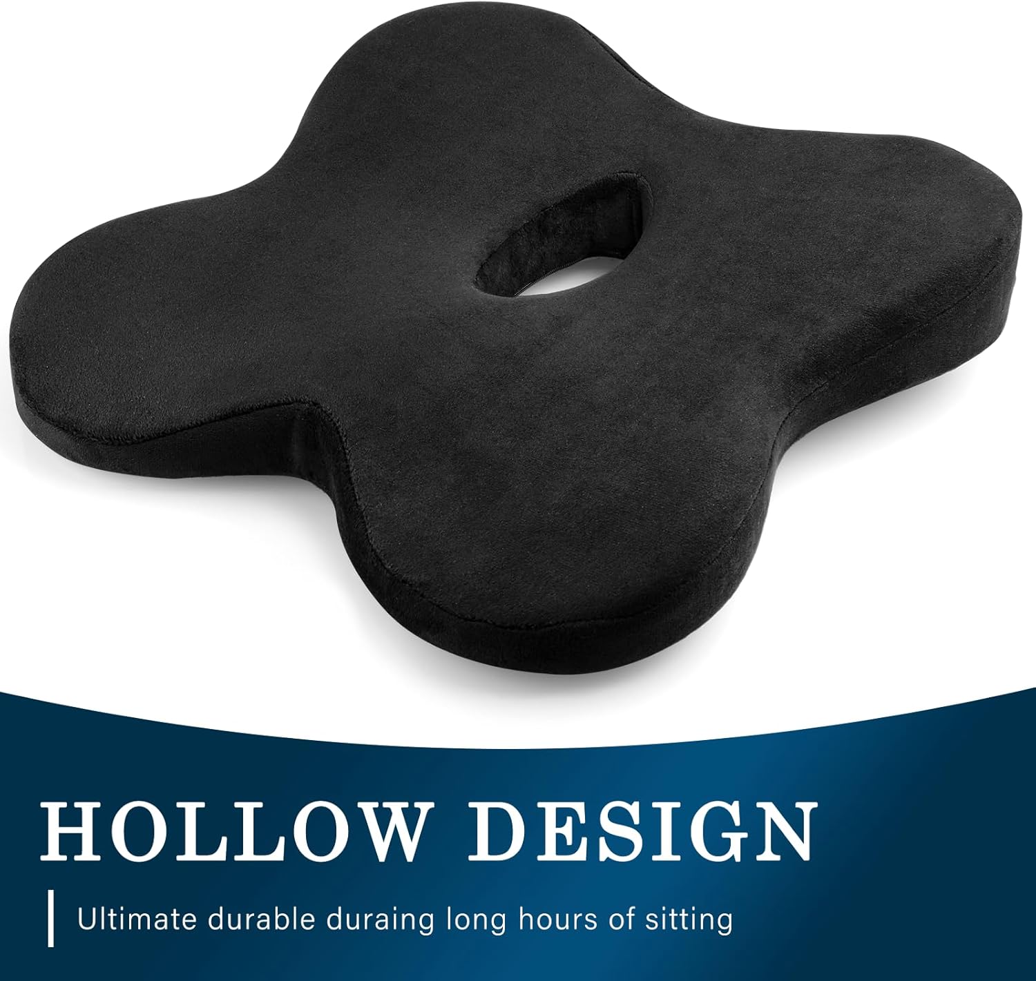 Eyamummo – Combo de cojín de asiento y respaldo para silla de oficina, cojines ergonómicos de espuma viscoelástica pura y almohada ortopédica de