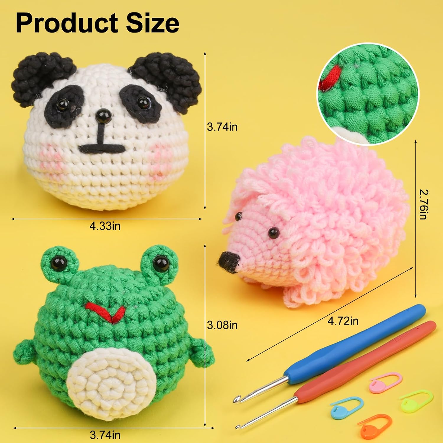XSEINO Kit de ganchillo para principiantes – Kit de inicio de ganchillo con tutoriales en video paso a paso – Kits de aprendizaje de ganchillo para