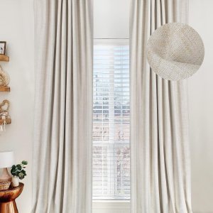 100% Blackout Shield Cortinas opacas de lino para dormitorio de 72 pulgadas de largo, con pestaña trasera, bolsillo para barra, cortinas para sala 100% Blackout Shield Cortinas opacas de lino para dormitorio de 72 pulgadas de largo, con pestaña trasera, bolsillo para barra, cortinas para sala