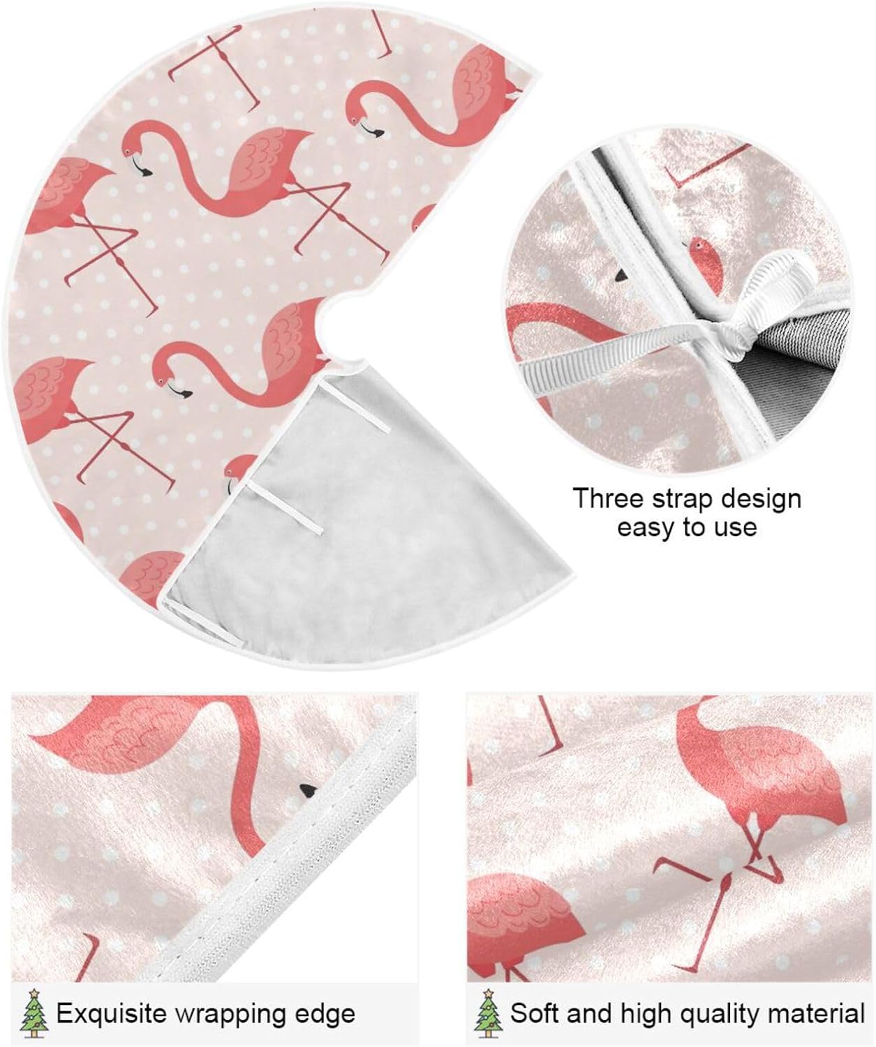 Flamingos – Falda para árbol de Navidad, decoración navideña, falda moderna para árbol de Navidad