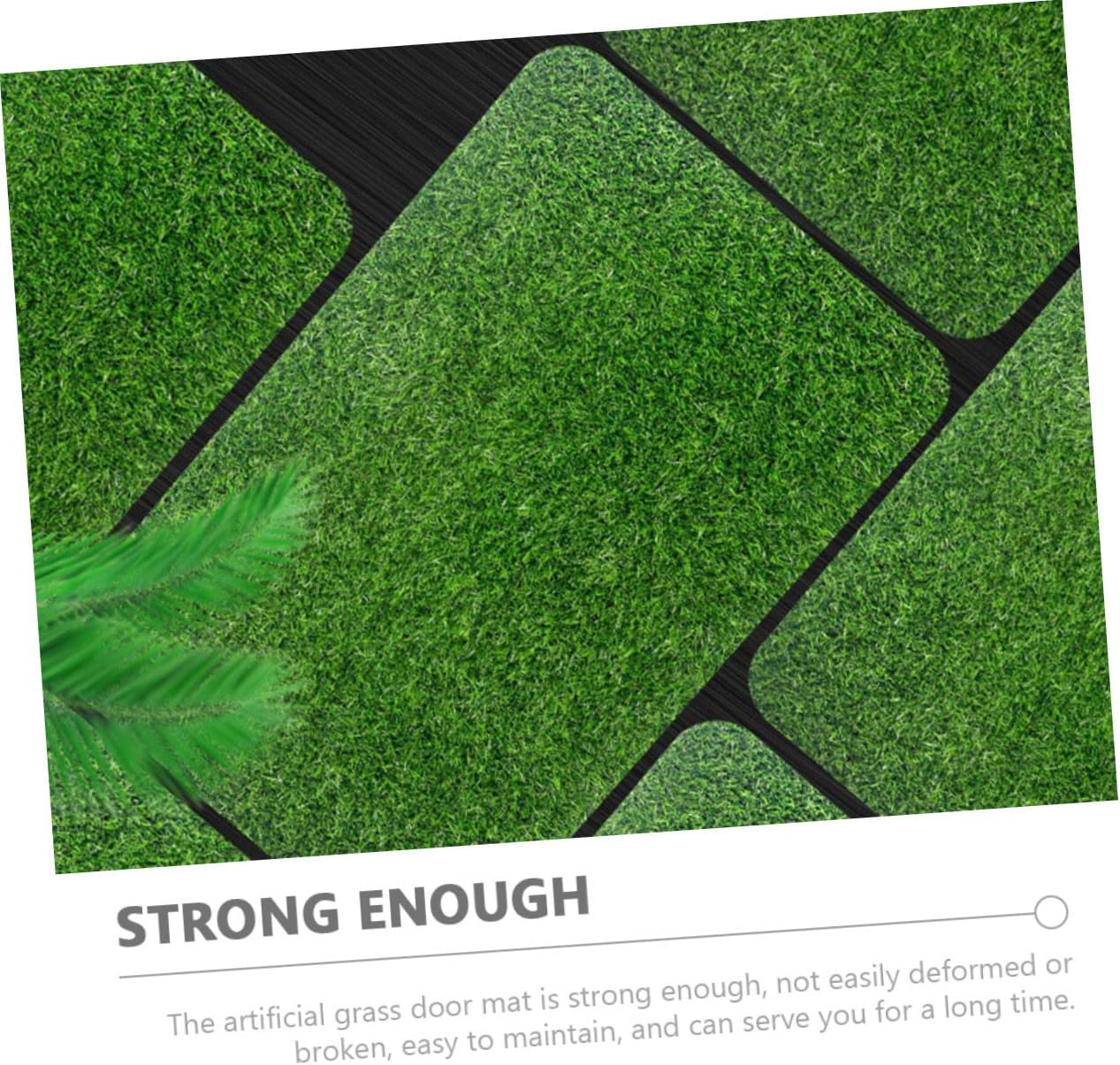 Happyyami 3pcs Outdoor Area Rug Realistic Lawn Pad Fake Grass Doormat Artificial Training Turf Truff Entryway Scraper Door Mats Indoor Artificial
