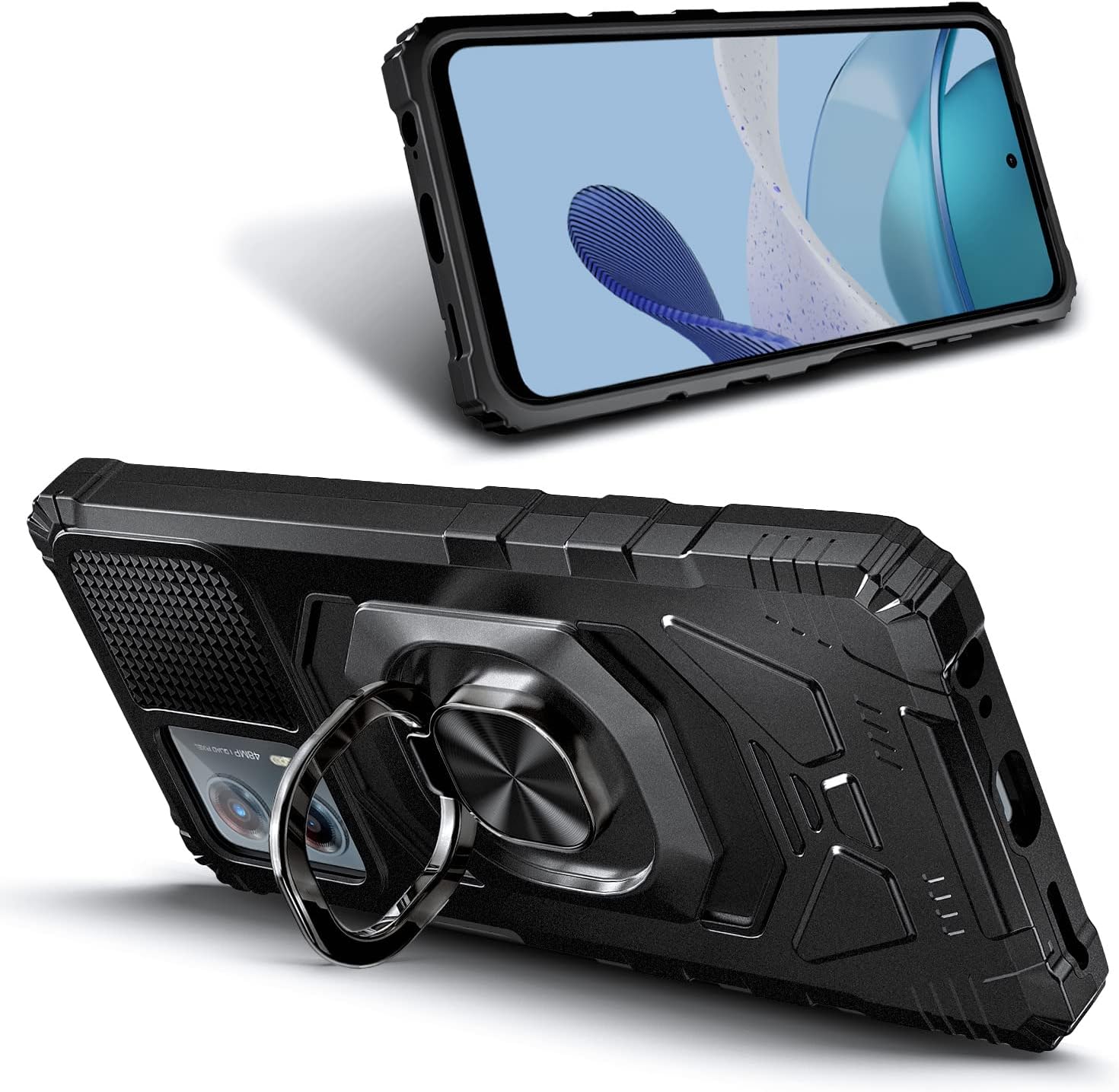 Funda compatible con Motorola Moto G 5G (2023) con protector de pantalla de vidrio templado (cobertura máxima), protección de cuerpo completo grado