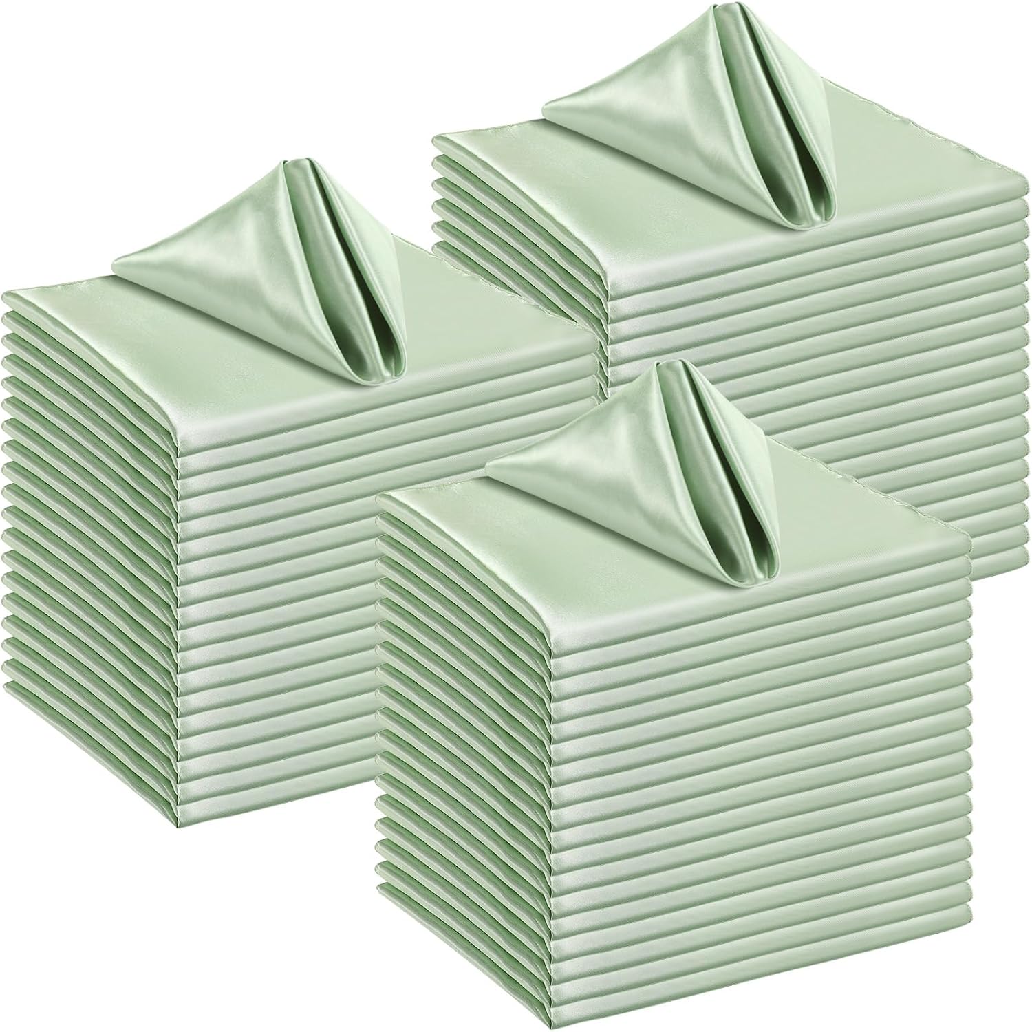 150 servilletas de satén a granel de 17 x 17 pulgadas, servilletas cuadradas de seda suave para cena, servilletas elegantes de satén para bodas,