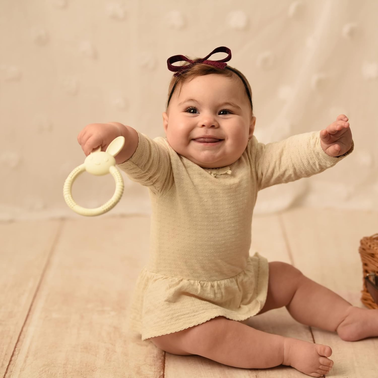 Juguetes de dentición de silicona para bebés de 0 a 6 meses, lindo alivio de la dentición en forma de animal, anillo de dentición fácil de limpiar,