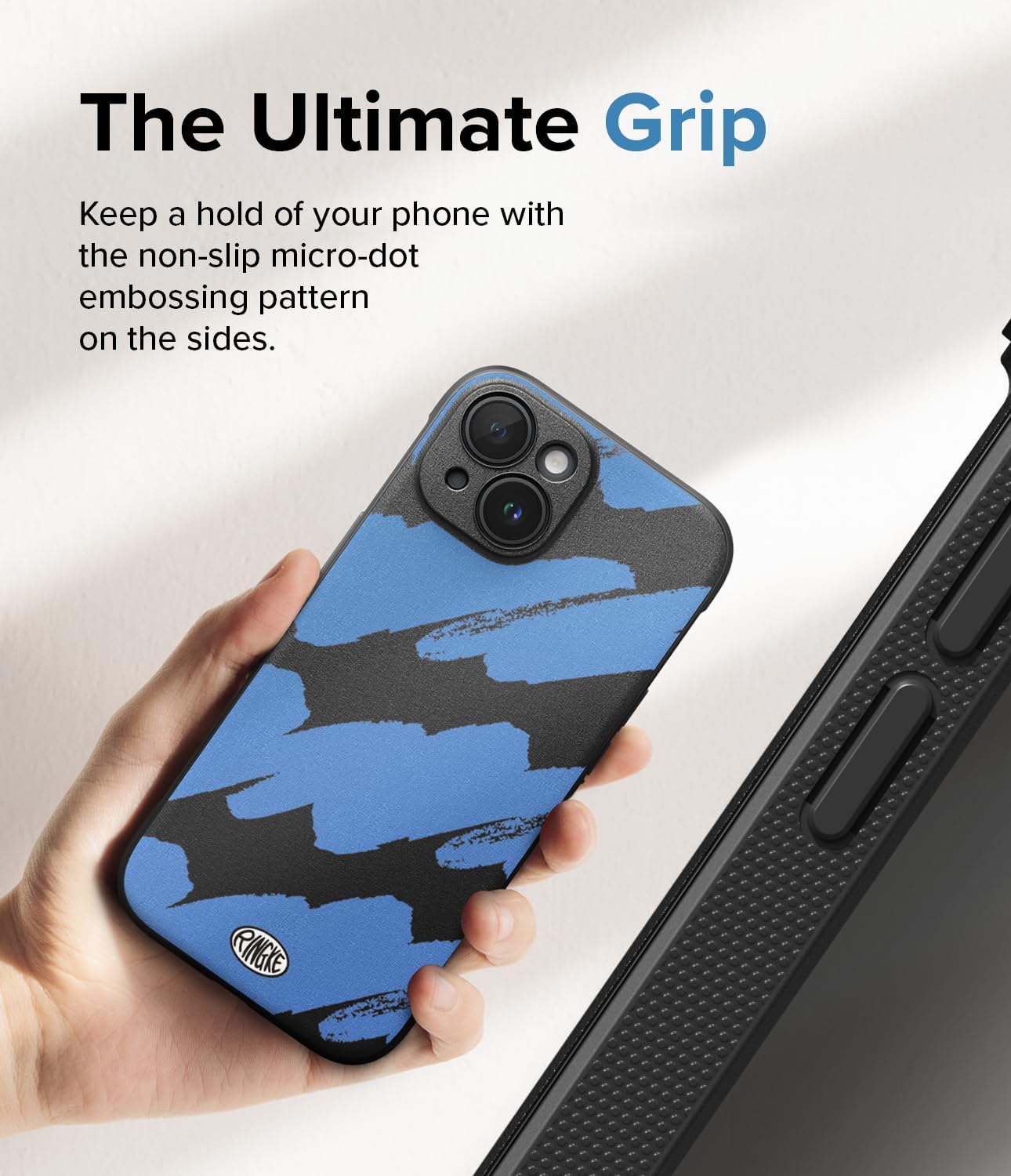 Ringke Onyx Se siente bien en la mano Funda compatible con iPhone 15, tecnología antihuellas, antideslizante, agarre mejorado, a prueba de manchas,