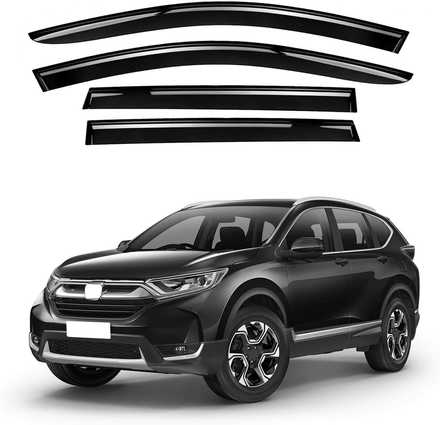 4 protectores de lluvia para ventana, deflector de viento para Honda CR-V (CRV) SUV 2017-2022, pantalla de ventilación de montaje exterior delantera