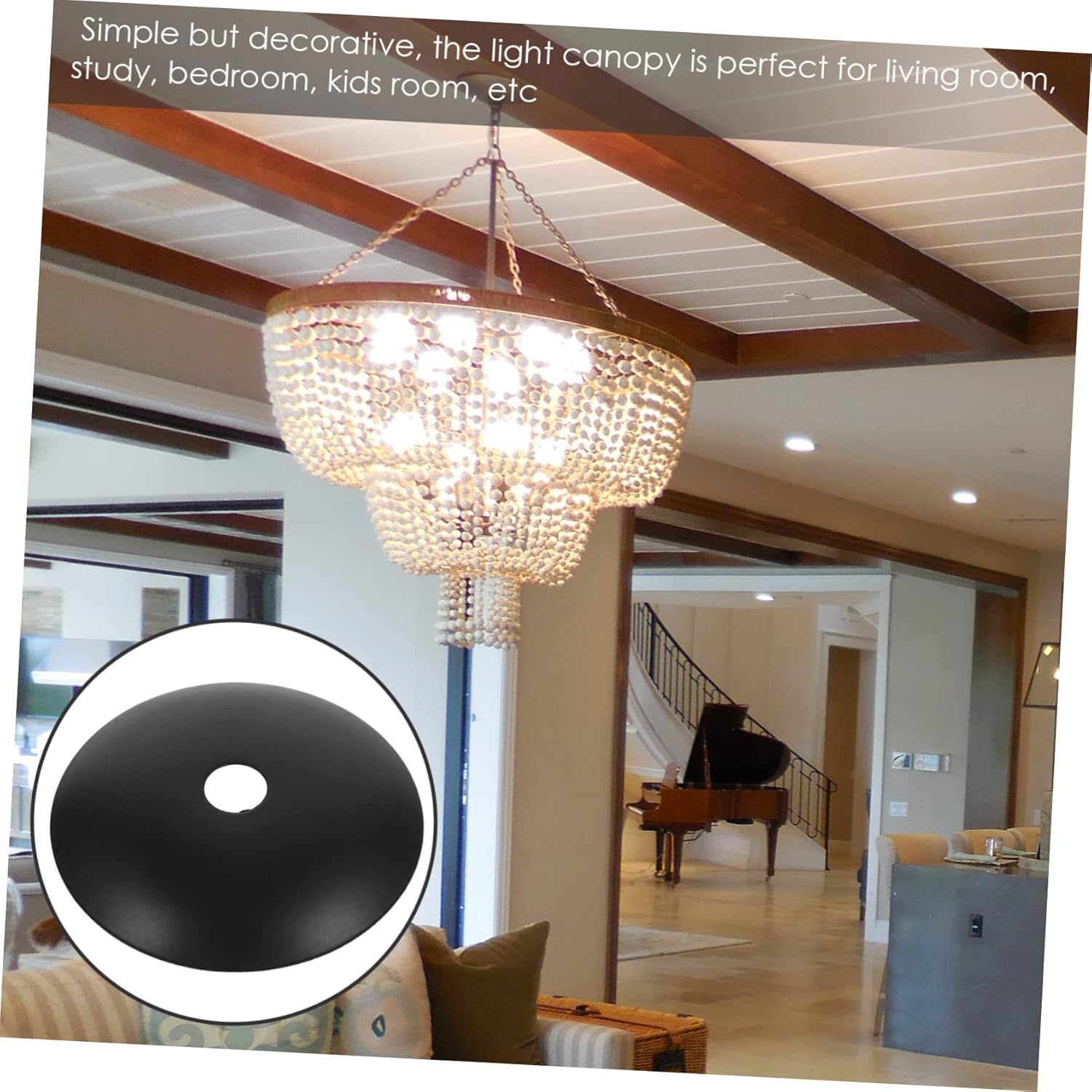 LIFKOME Bandeja base de lámpara de araña de 6 uds. Pantalla de lámpara de techo Placas de toldo de luz colgante, cubierta de placa de luz colgante,