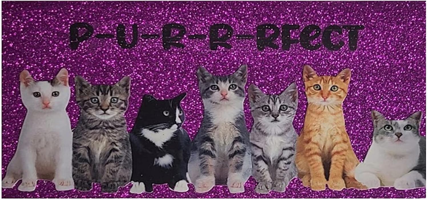 Calendario de bolsillo con purpurina brillante de 2 años 2024 2025 con bloc de notas (ciruela gato gatito)
