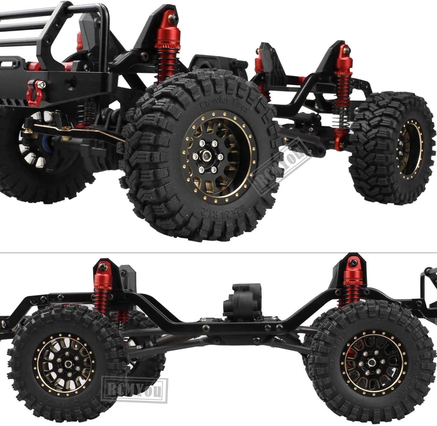 Rc Ruedas de 1.2 pulgadas para 118 124 Trx4m Axial SCX24 FMSFCX24, RC Crawler Car 4 piezas (1.2 pulgadas) Ruedas Neumáticos, Negro