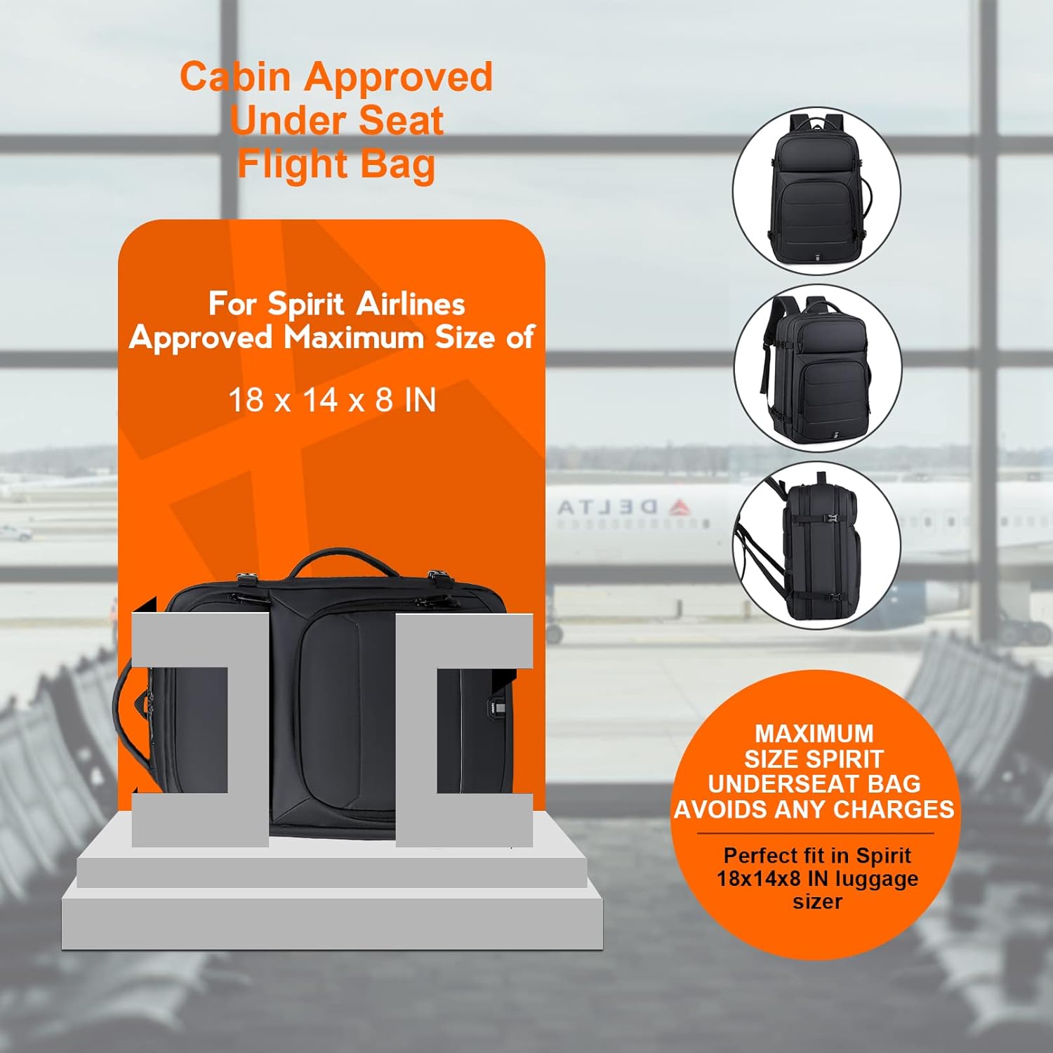 Mochila de viaje de negocios para laptop de 17 pulgadas, 18 x 14 x 8 pulgadas, 40 L, aprobada para vuelo, mochila de transporte grande para equipaje