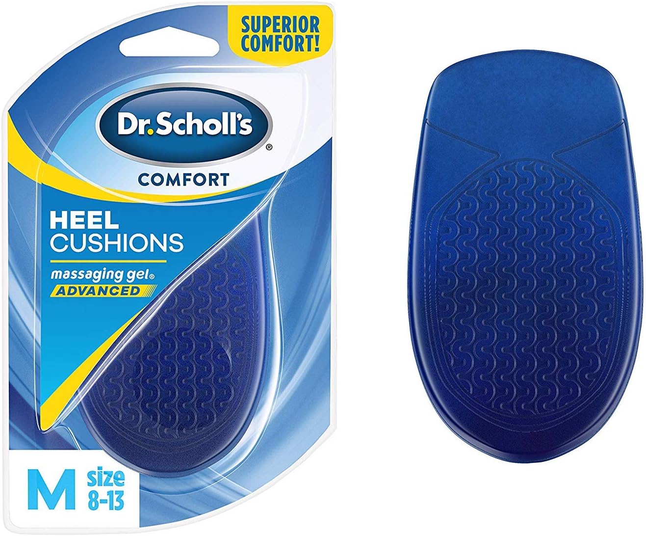 Dr. Scholl’s Cojines de talón de gel masajeadores para hombre, tallas 8-13 – 1 PR, paquete de 3