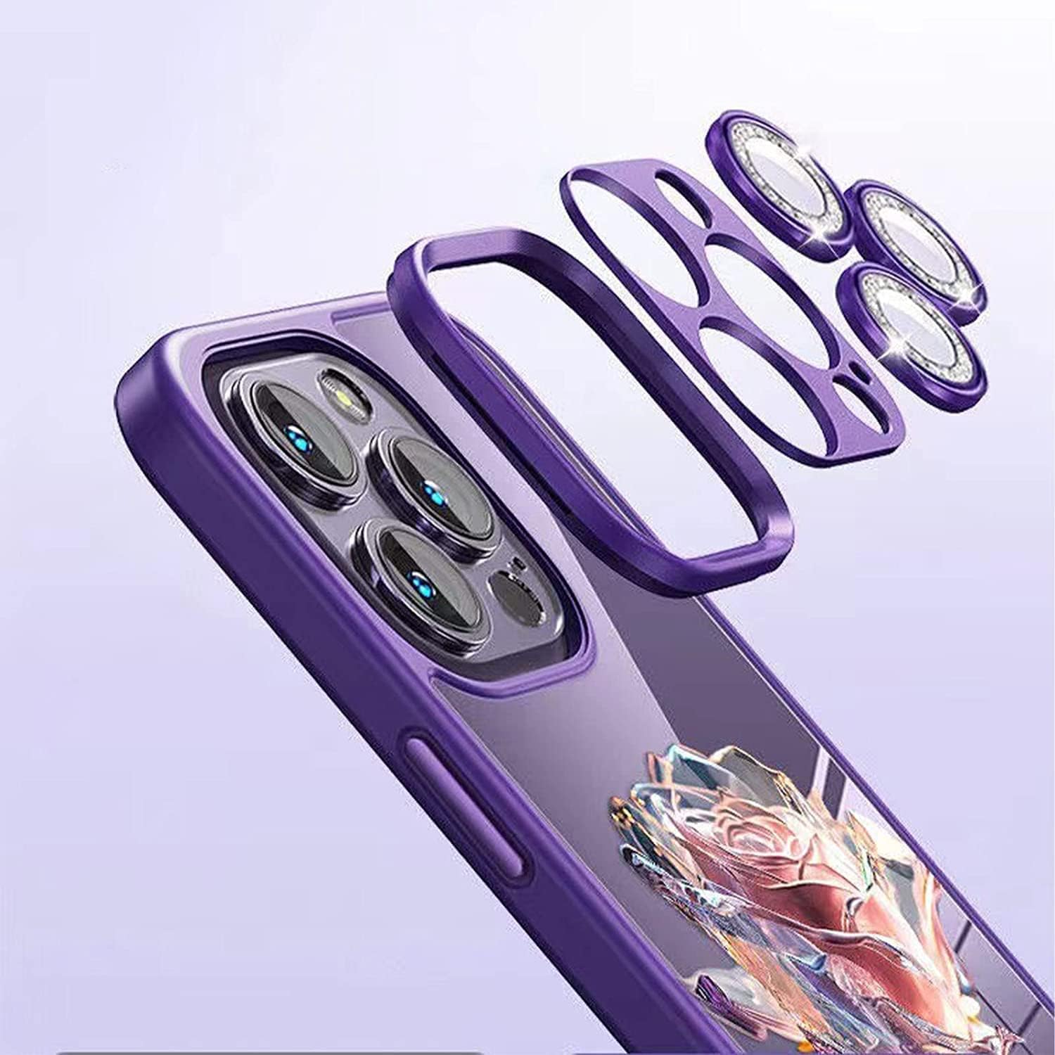 Fairy Rose – Funda para iPhone 14131211 Pro Max (morado, para iPhone 14 Pro Max)