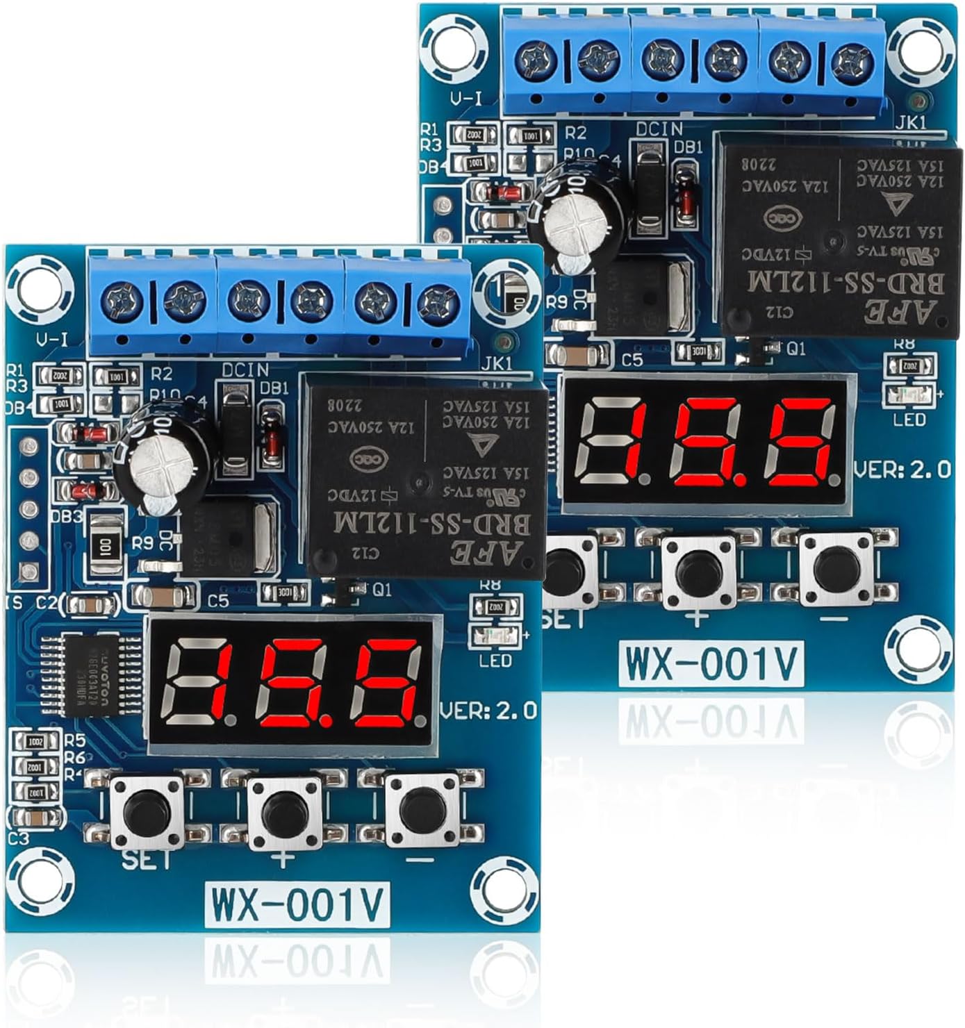2 piezas de corte de bajo voltaje, interruptor de desconexión de bajo voltaje de 12 V CC, corte, protector de bajo voltaje sobre carga y descarga,